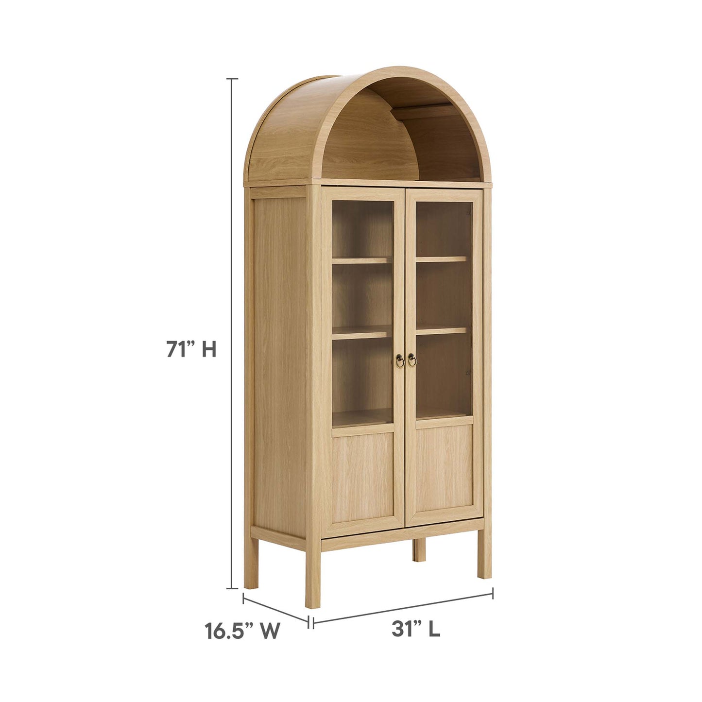 Tessa Tall Arched Storage Display Cabinet by Modway EEI-6638-OAK