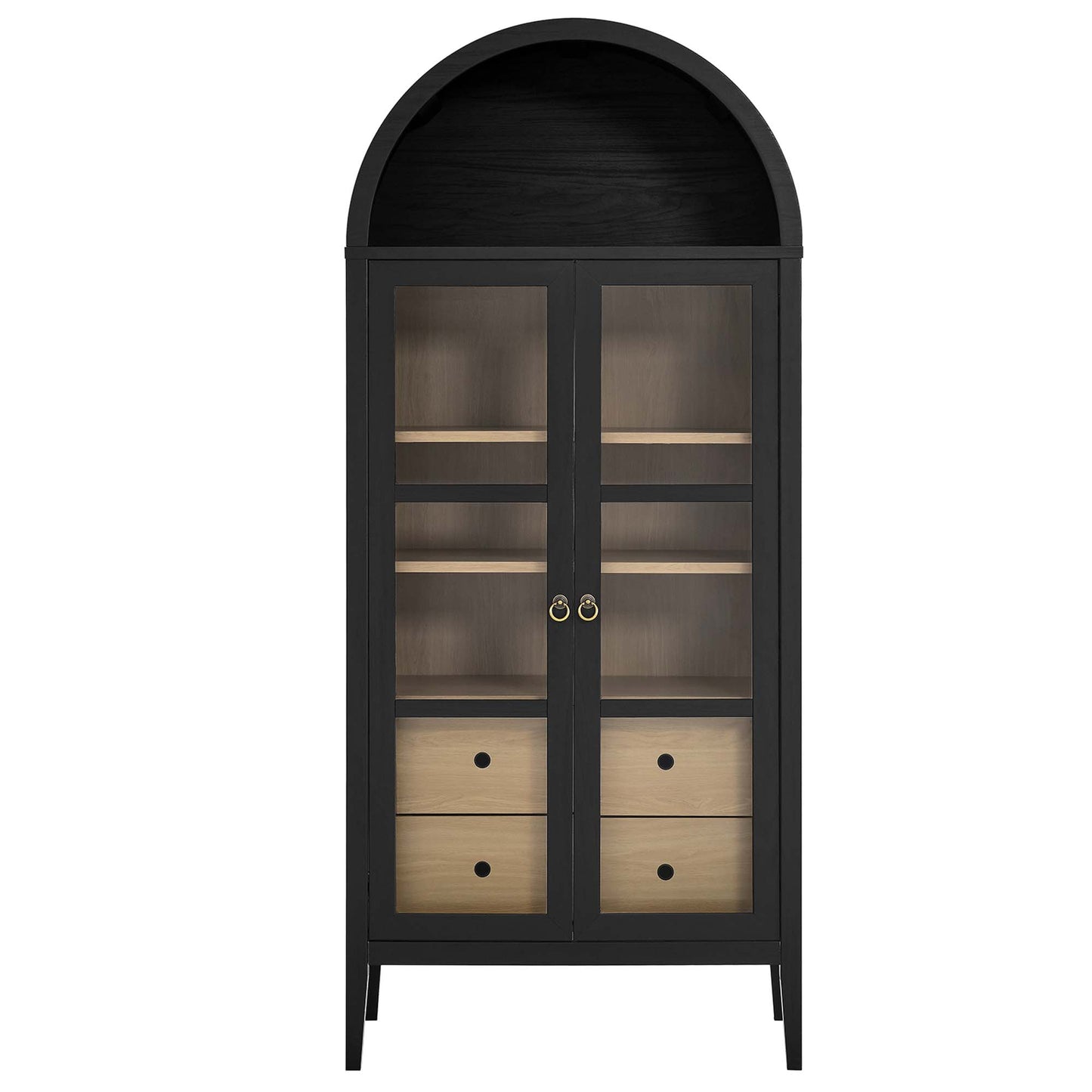 Nolan Tall Arched Storage Display Cabinet by Modway EEI-6639-BLK-OAK