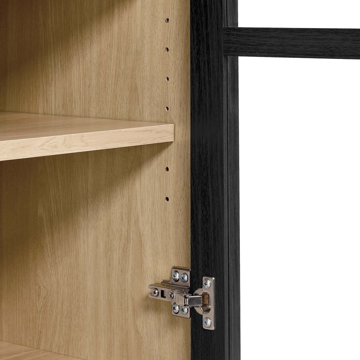 Nolan Tall Arched Storage Display Cabinet by Modway EEI-6639-BLK-OAK