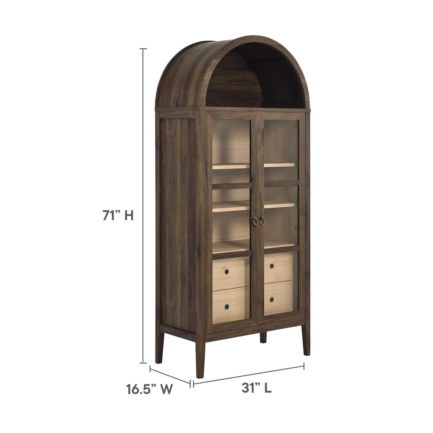 Nolan Tall Arched Storage Display Cabinet by Modway EEI-6639-WAL-HCK