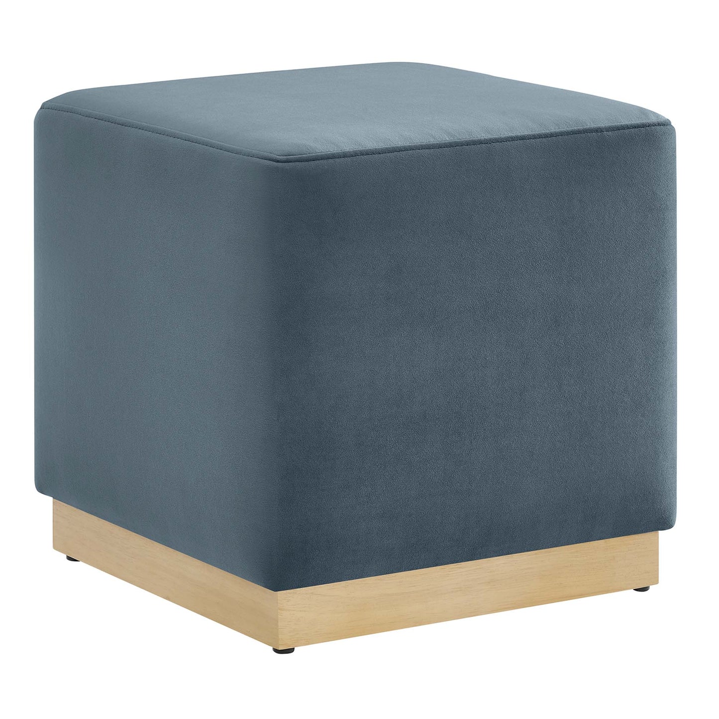 Tilden 17" Square Performance Velvet Upholstered Ottoman by Modway EEI-6640-CAB-NAT