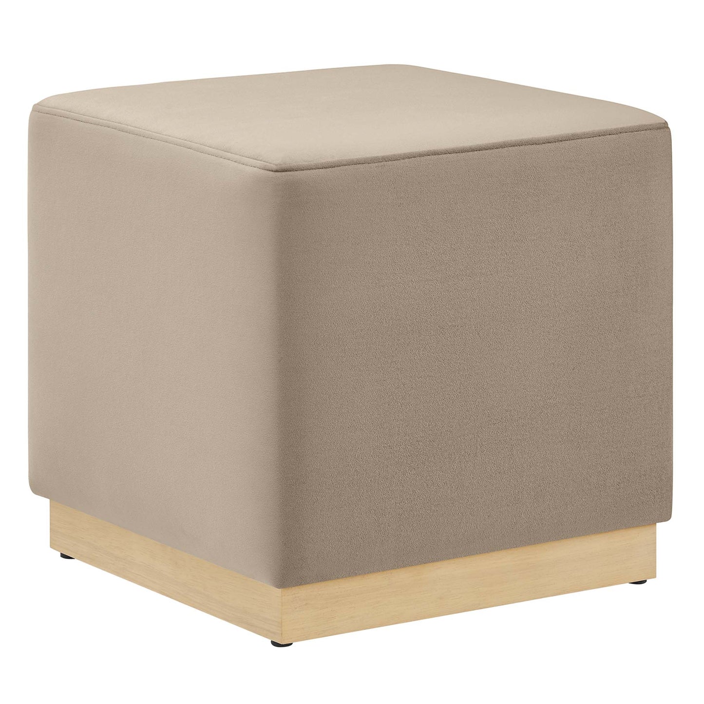 Tilden 17" Square Performance Velvet Upholstered Ottoman by Modway EEI-6640-TAU-NAT