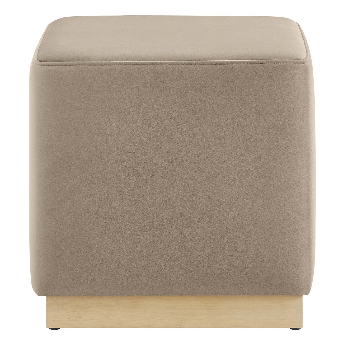 Tilden 17" Square Performance Velvet Upholstered Ottoman by Modway EEI-6640-TAU-NAT