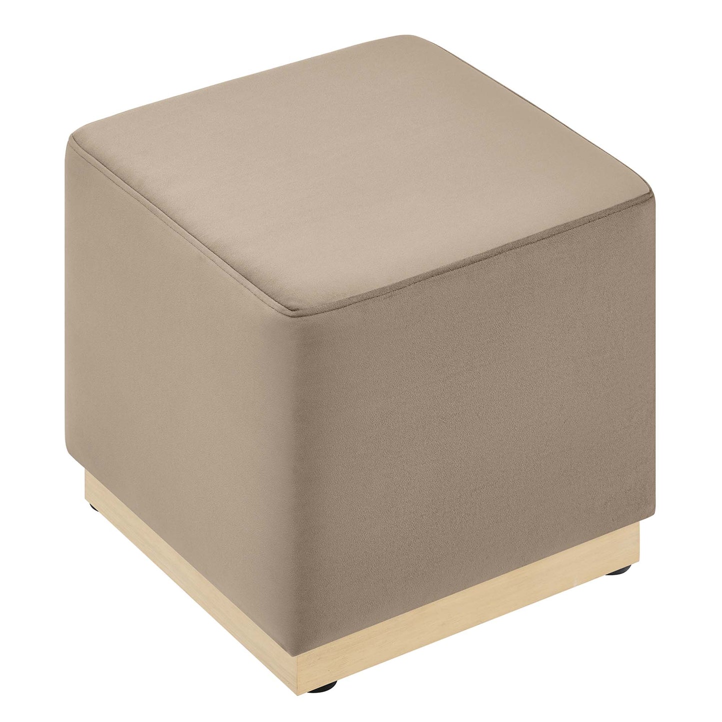 Tilden 17" Square Performance Velvet Upholstered Ottoman by Modway EEI-6640-TAU-NAT