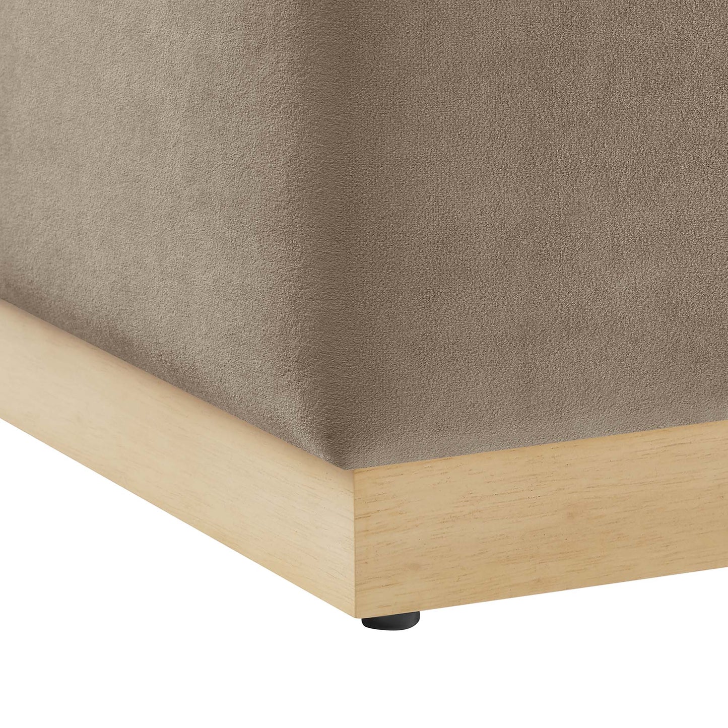 Tilden 17" Square Performance Velvet Upholstered Ottoman by Modway EEI-6640-TAU-NAT