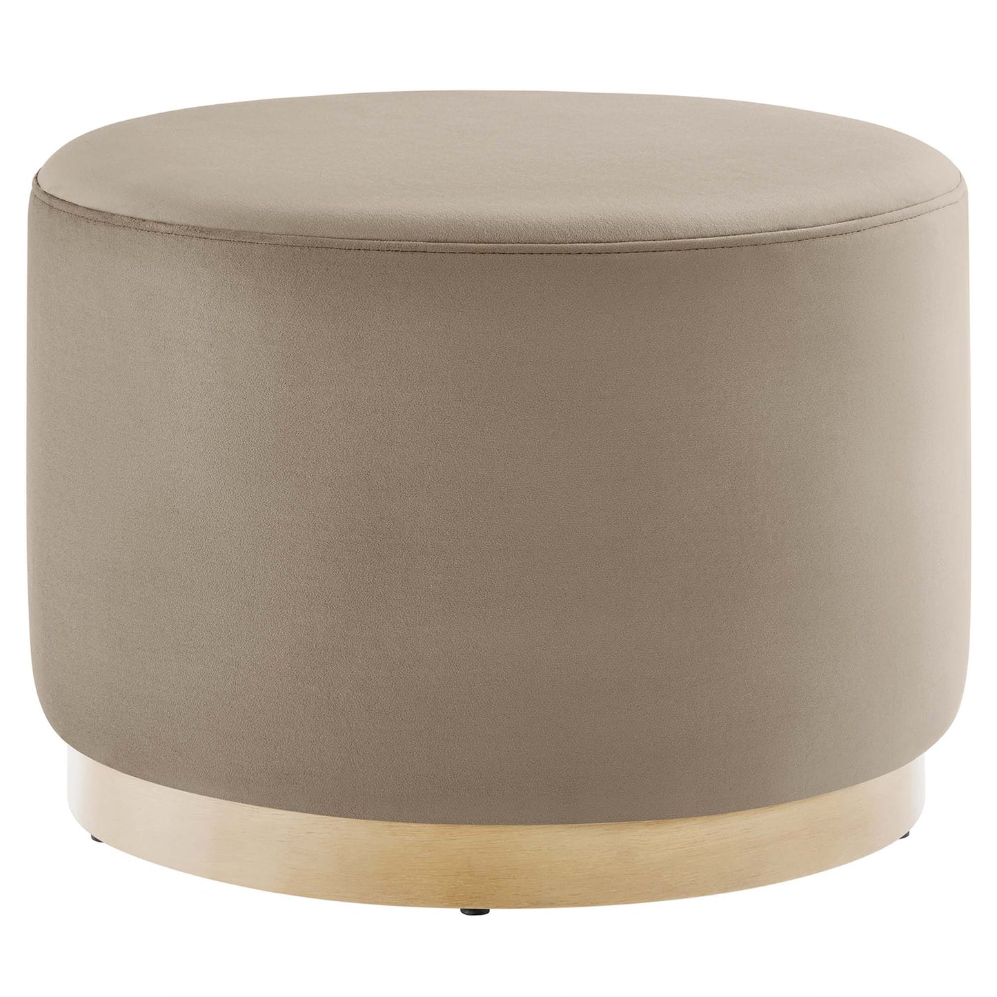 Tilden Large 23" Round Performance Velvet Upholstered Ottoman by Modway EEI-6646-TAU-NAT