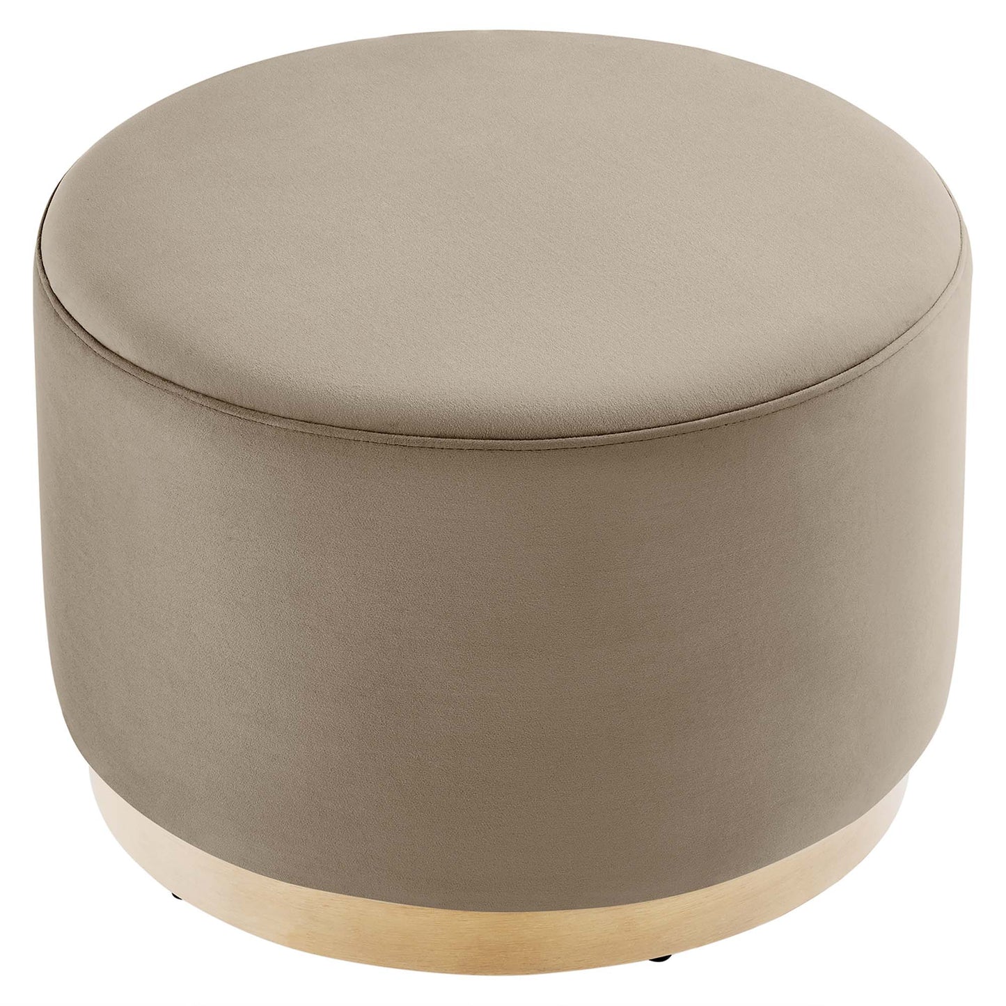 Tilden Large 23" Round Performance Velvet Upholstered Ottoman by Modway EEI-6646-TAU-NAT