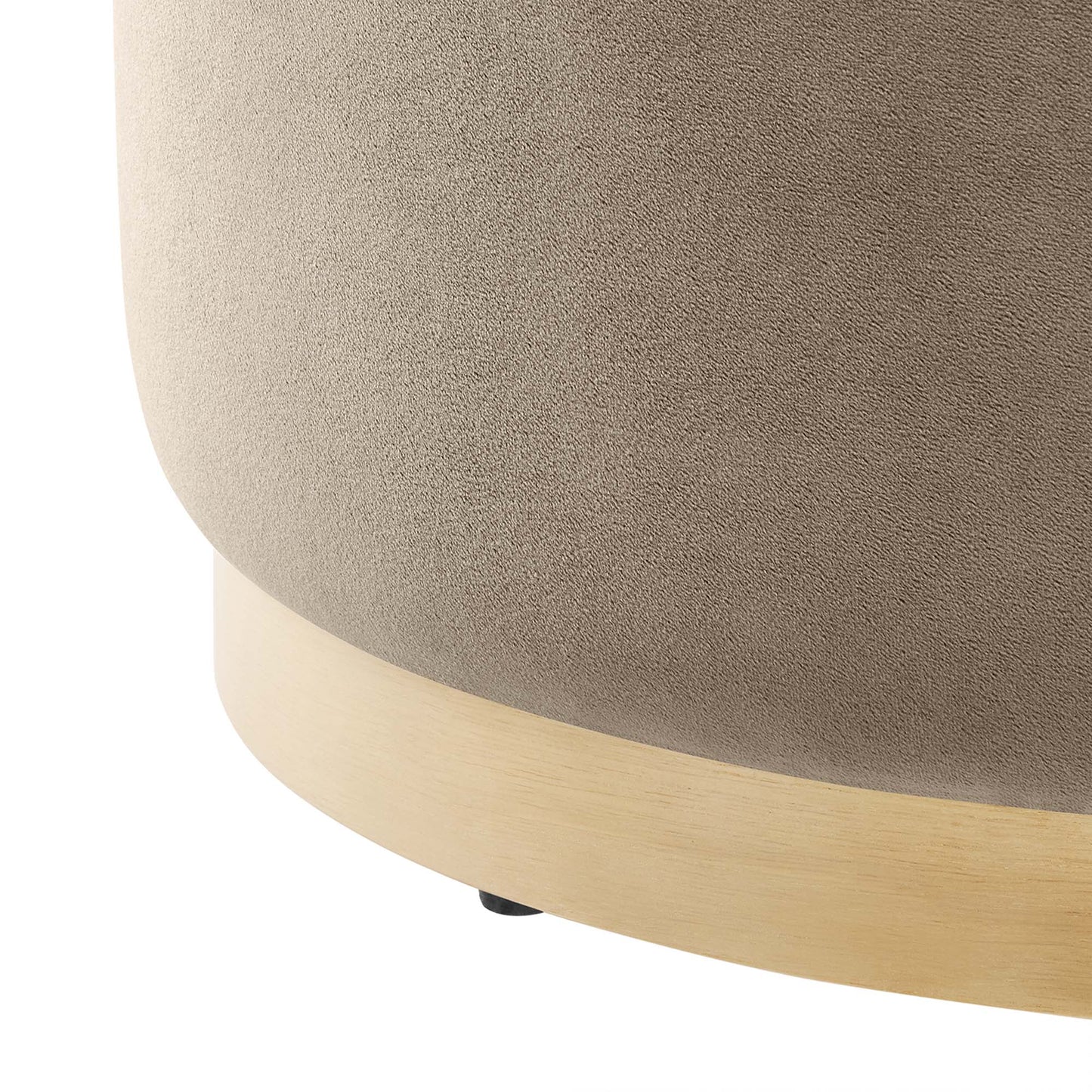 Tilden Large 23" Round Performance Velvet Upholstered Ottoman by Modway EEI-6646-TAU-NAT