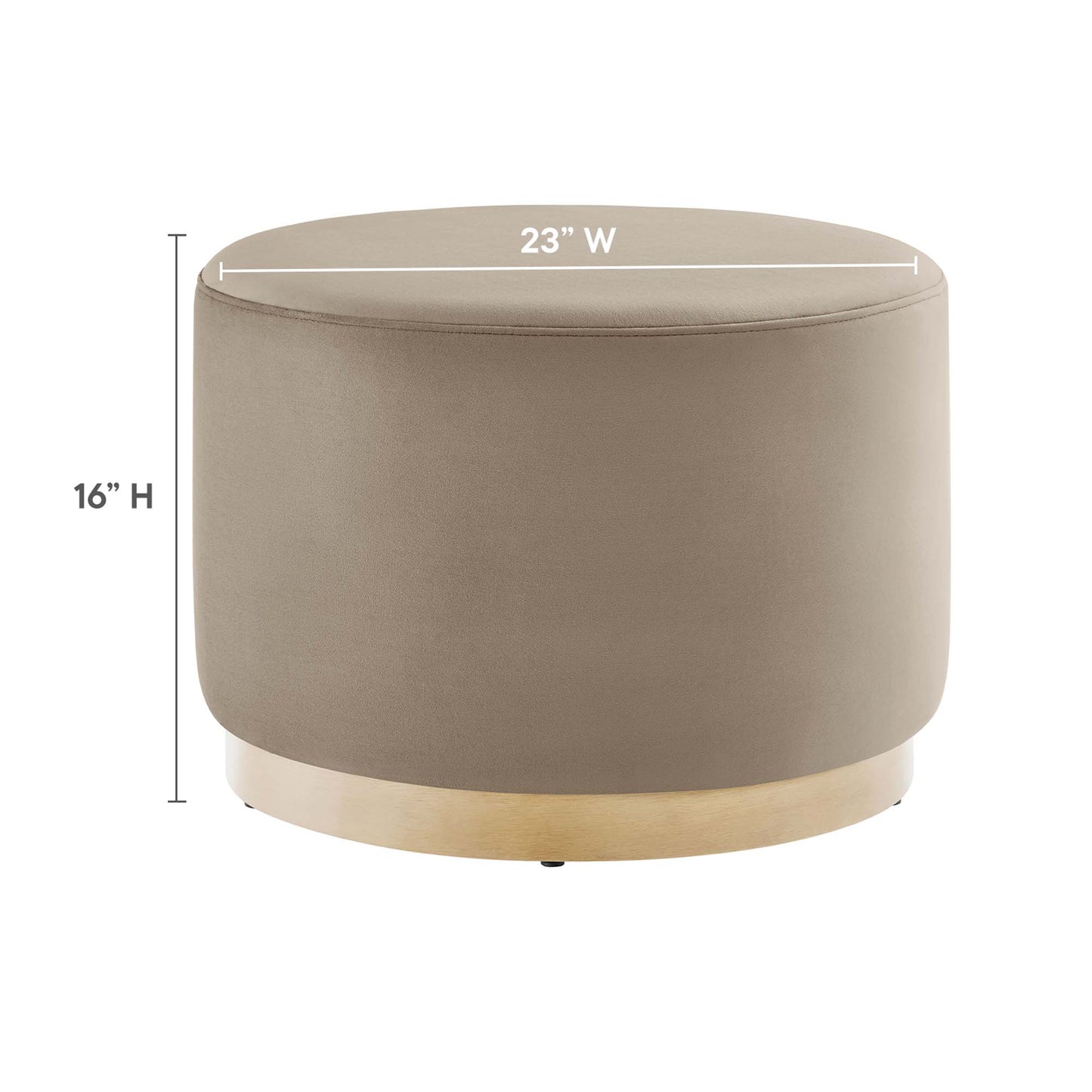 Tilden Large 23" Round Performance Velvet Upholstered Ottoman by Modway EEI-6646-TAU-NAT