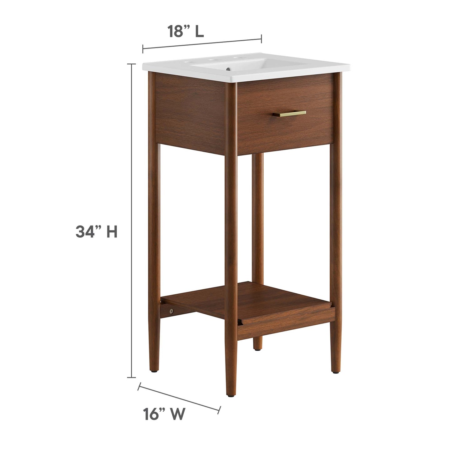 Zaire 18" Bathroom Vanity by Modway EEI-6658-WAL-WHI