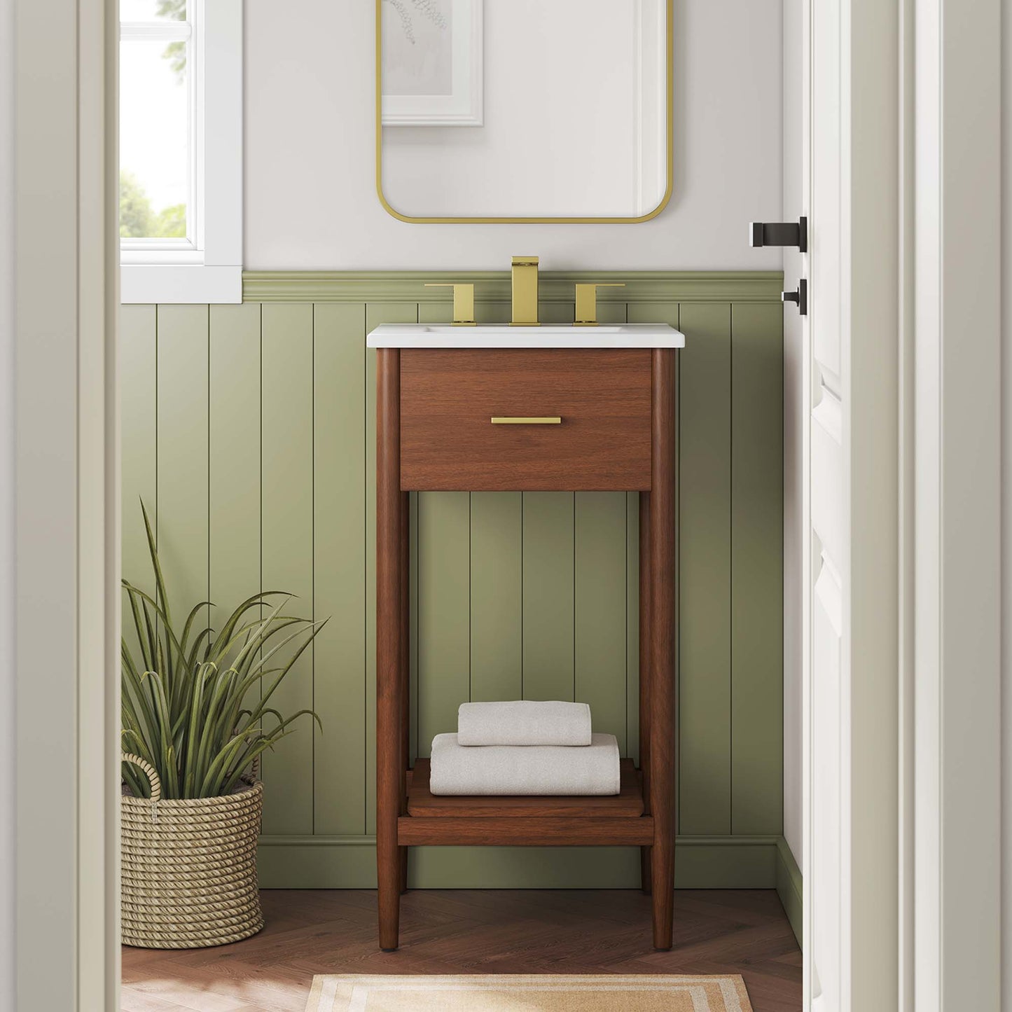Zaire 18" Bathroom Vanity by Modway EEI-6658-WAL-WHI
