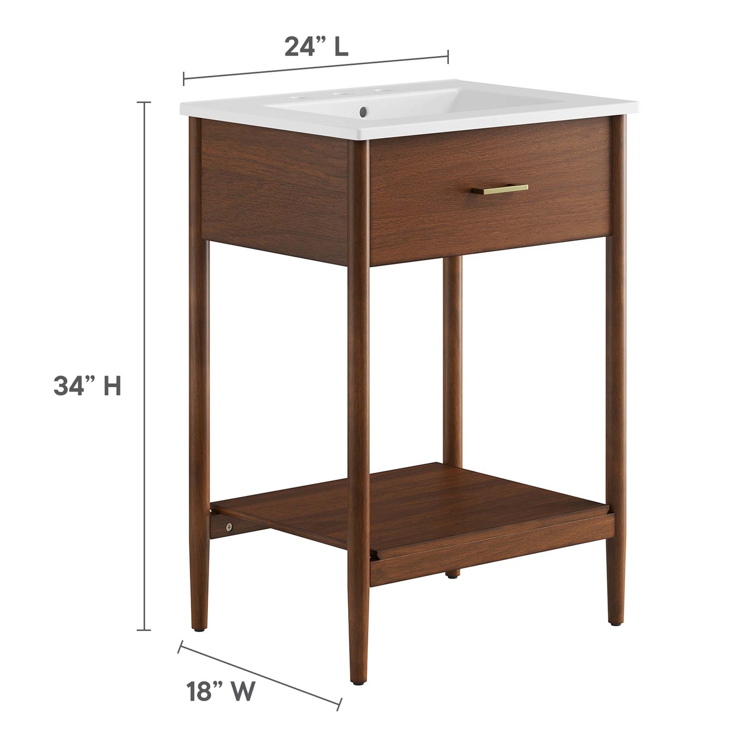 Zaire 24" Bathroom Vanity by Modway EEI-6660-WAL-WHI