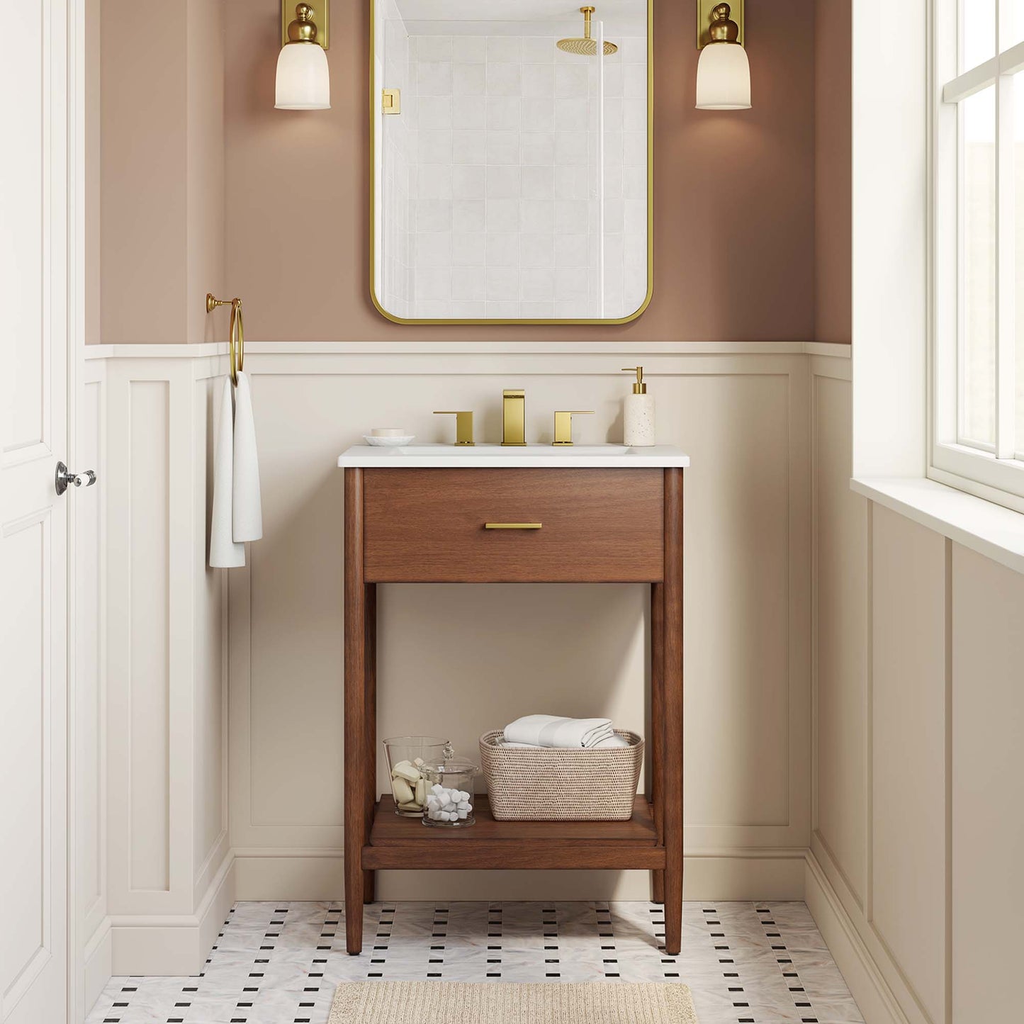 Zaire 24" Bathroom Vanity by Modway EEI-6660-WAL-WHI