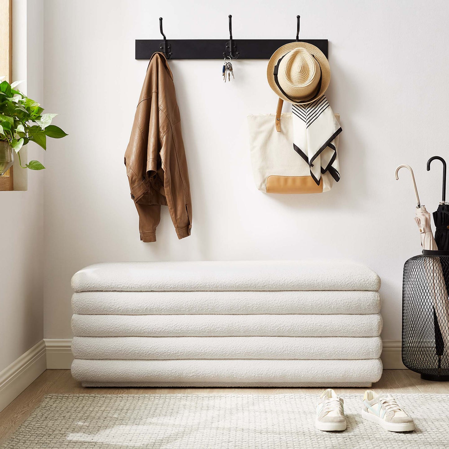 Mezzo Boucle Upholstered Storage Bench by Modway EEI-6665-CLO