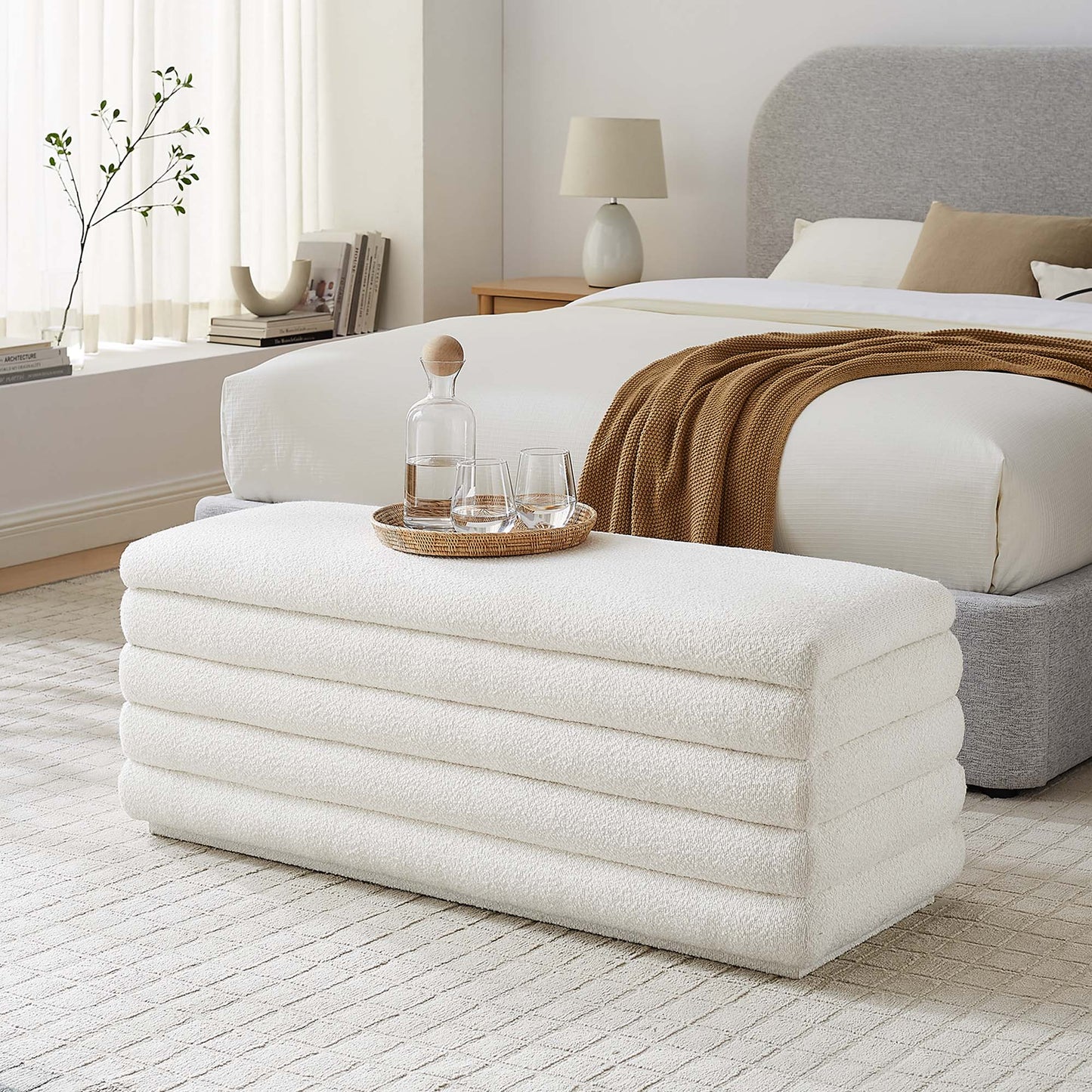 Mezzo Boucle Upholstered Storage Bench by Modway EEI-6665-CLO