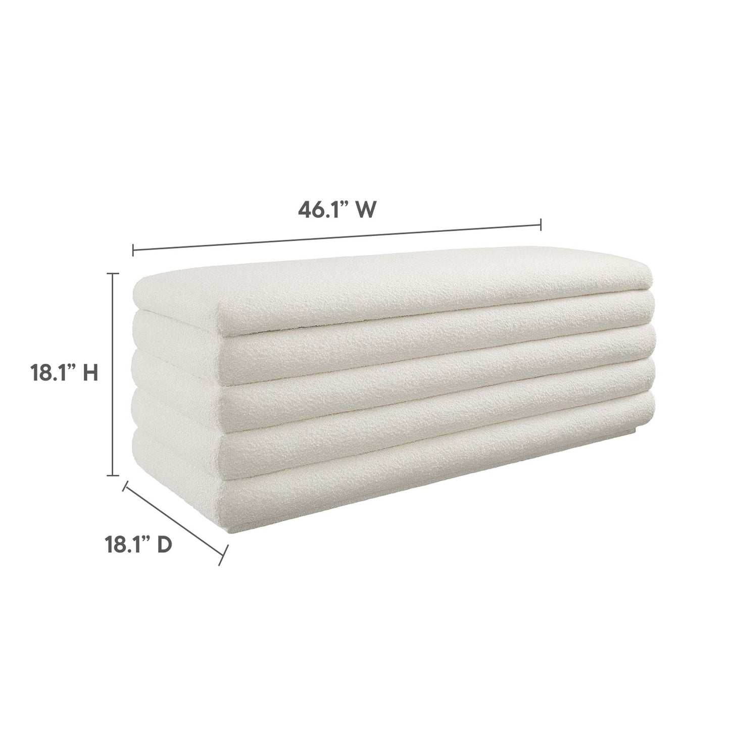 Mezzo Boucle Upholstered Storage Bench by Modway EEI-6665-CLO