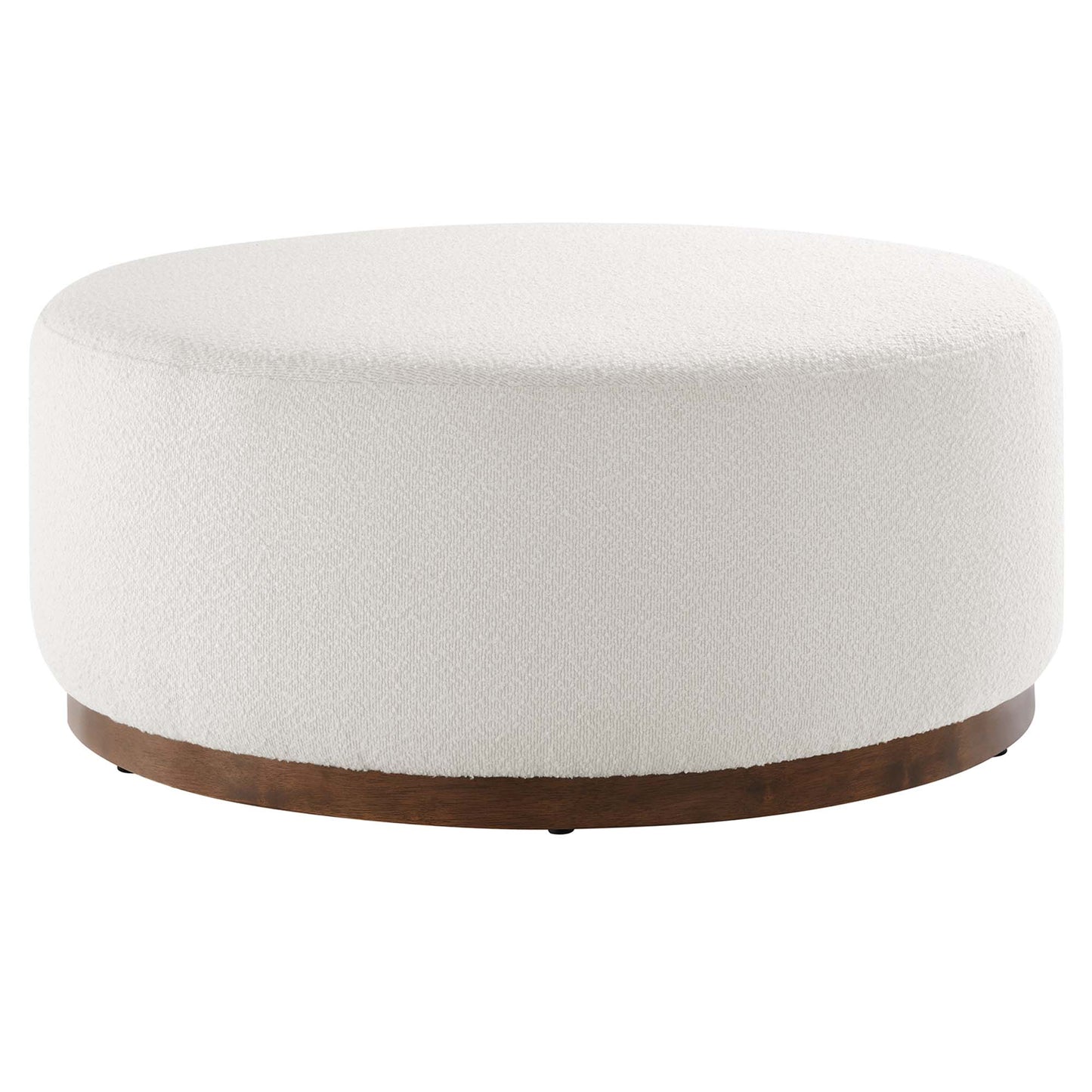 Tilden Large 38" Round Boucle Upholstered Upholstered Ottoman by Modway EEI-6682-CLO-WAL