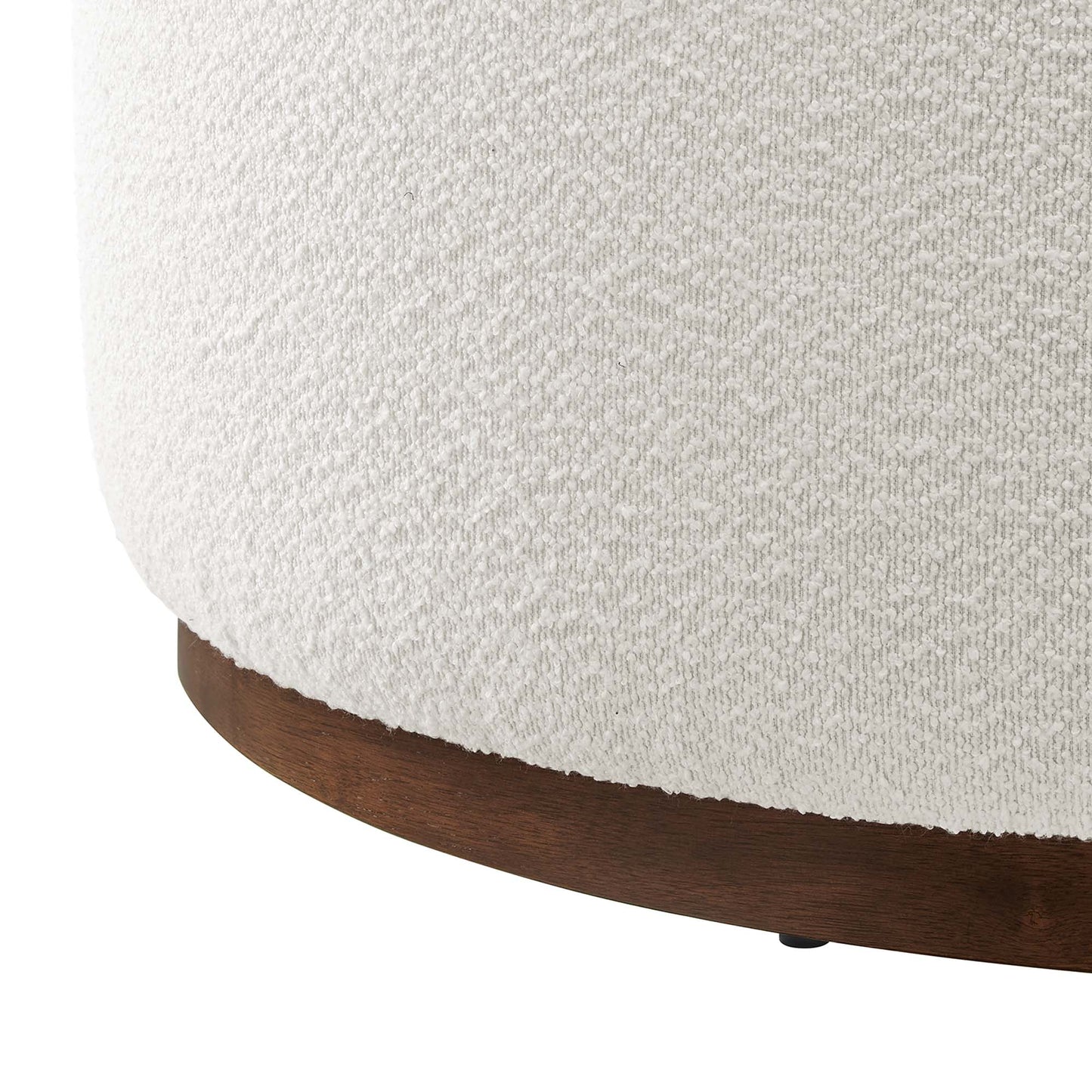 Tilden Large 38" Round Boucle Upholstered Upholstered Ottoman by Modway EEI-6682-CLO-WAL