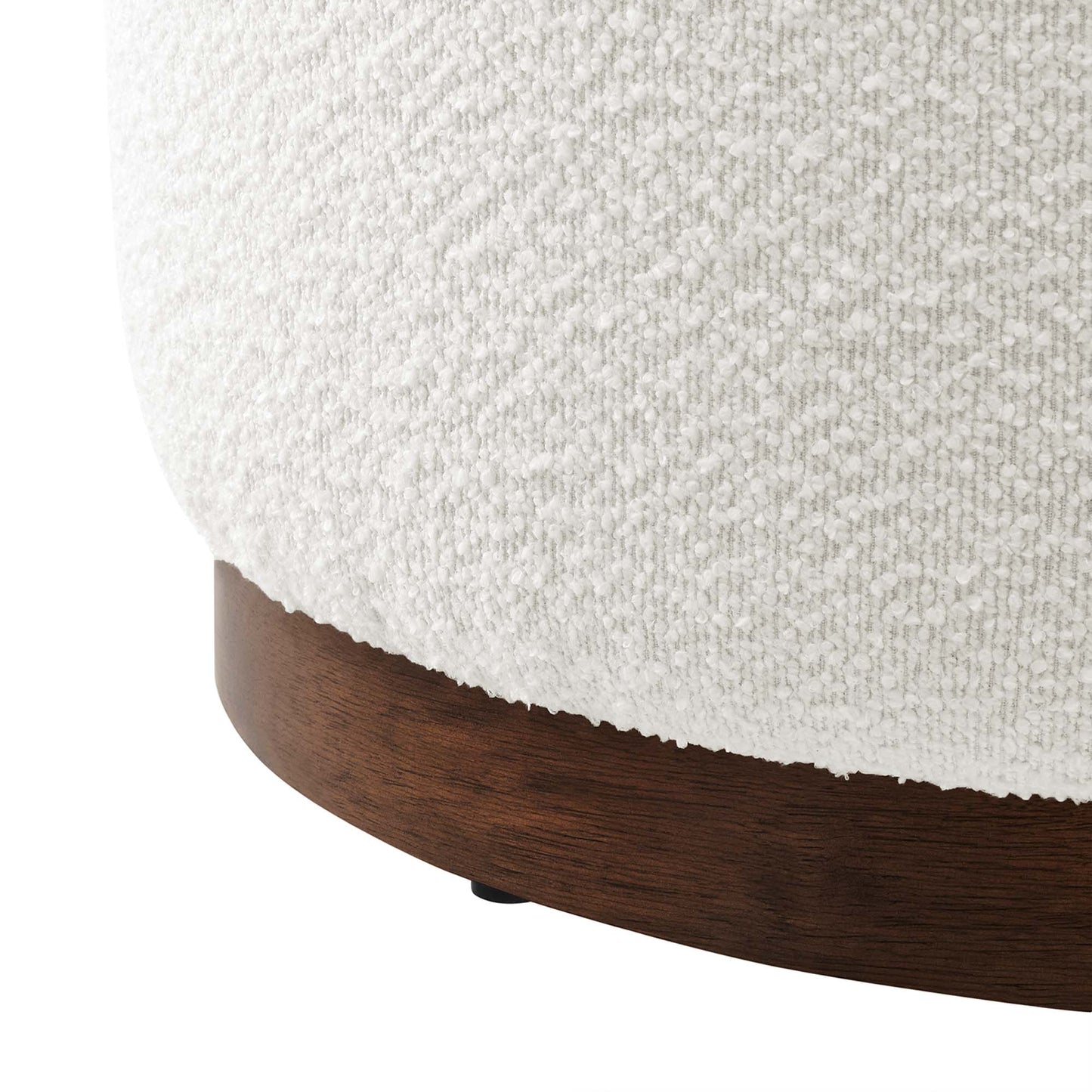 Tilden Large 23" Round Boucle Upholstered Upholstered Ottoman by Modway EEI-6683-CLO-WAL