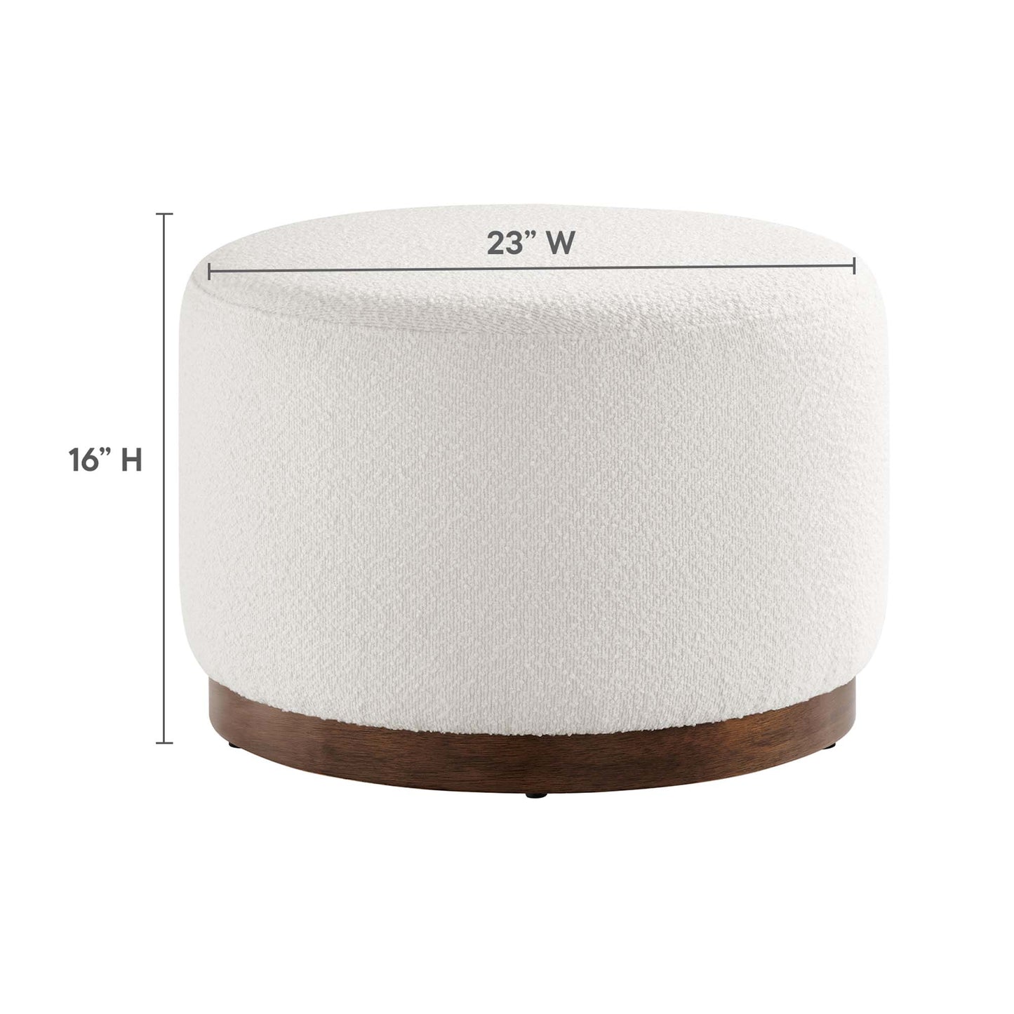 Tilden Large 23" Round Boucle Upholstered Upholstered Ottoman by Modway EEI-6683-CLO-WAL