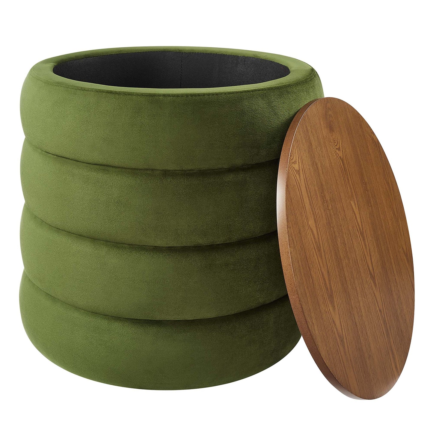 Mezzo Round Performance Velvet Storage Ottoman by Modway EEI-6684-MOG