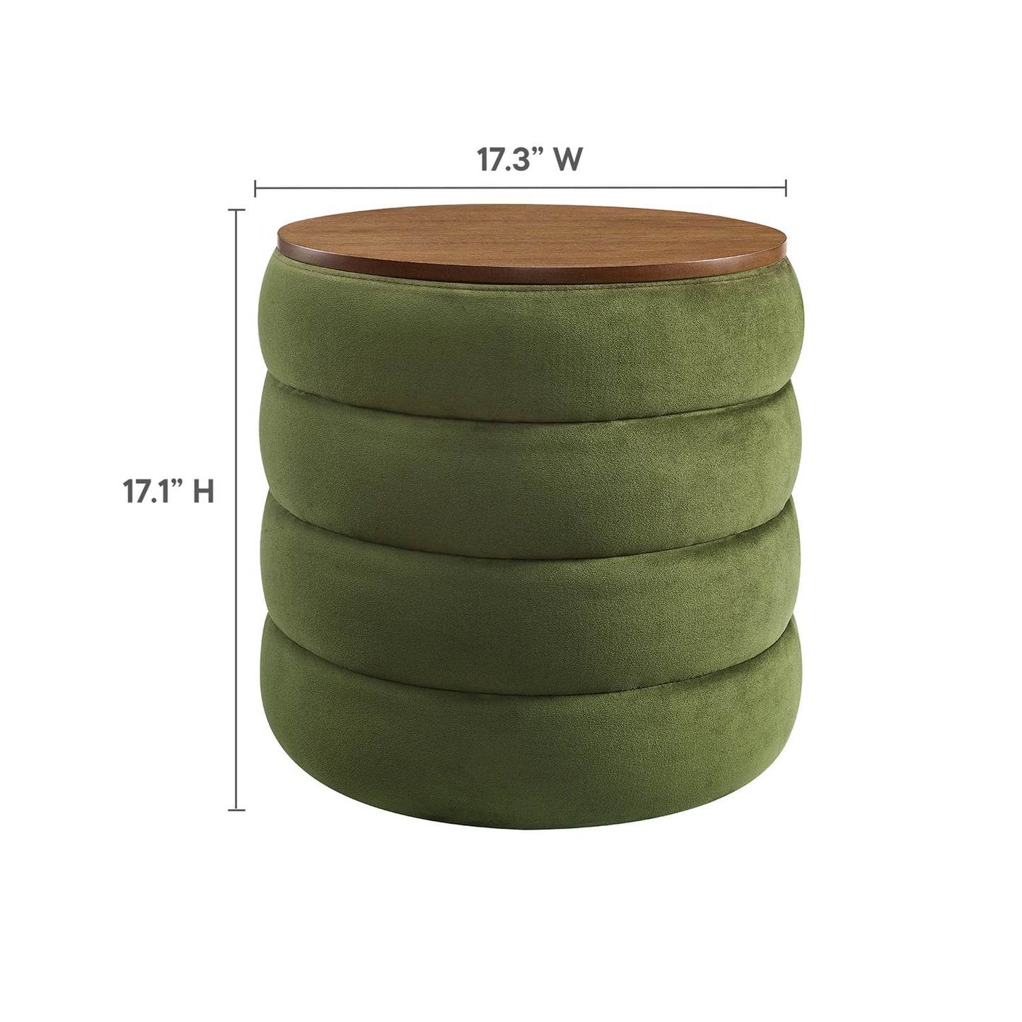 Mezzo Round Performance Velvet Storage Ottoman by Modway EEI-6684-MOG