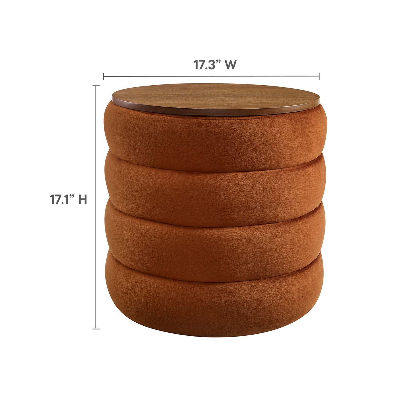 Mezzo Round Performance Velvet Storage Ottoman by Modway EEI-6684-RUS