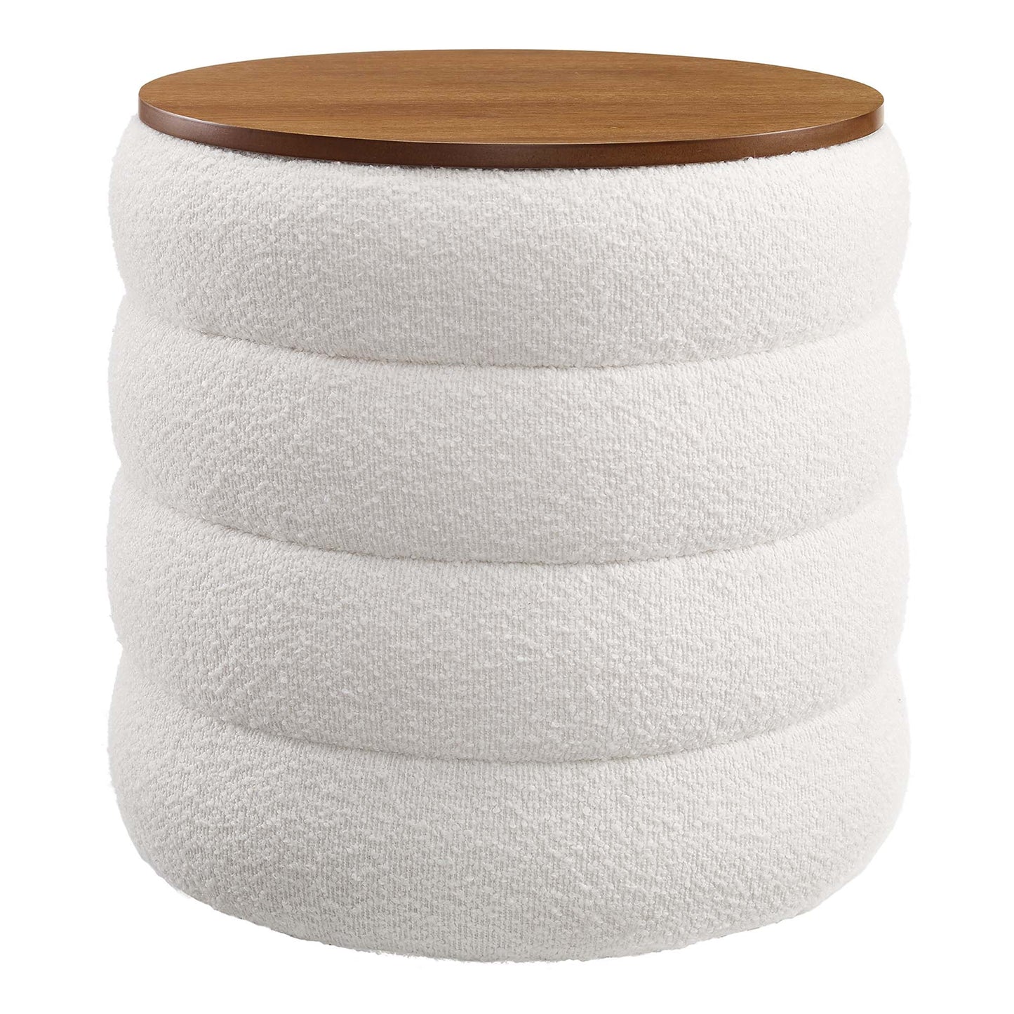 Mezzo Round Boucle Fabric Storage Ottoman by Modway EEI-6685-CLO