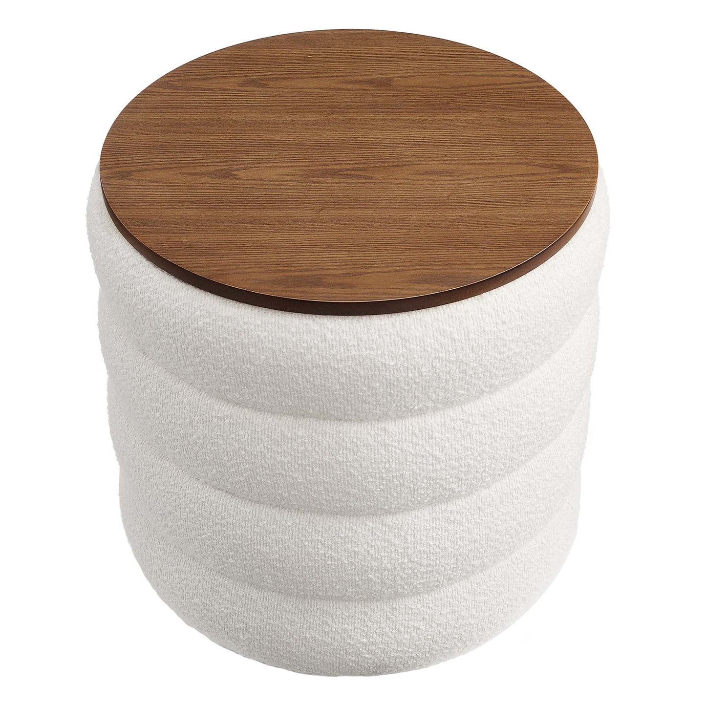 Mezzo Round Boucle Fabric Storage Ottoman by Modway EEI-6685-CLO