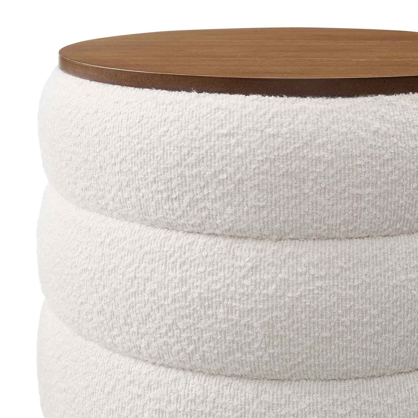 Mezzo Round Boucle Fabric Storage Ottoman by Modway EEI-6685-CLO