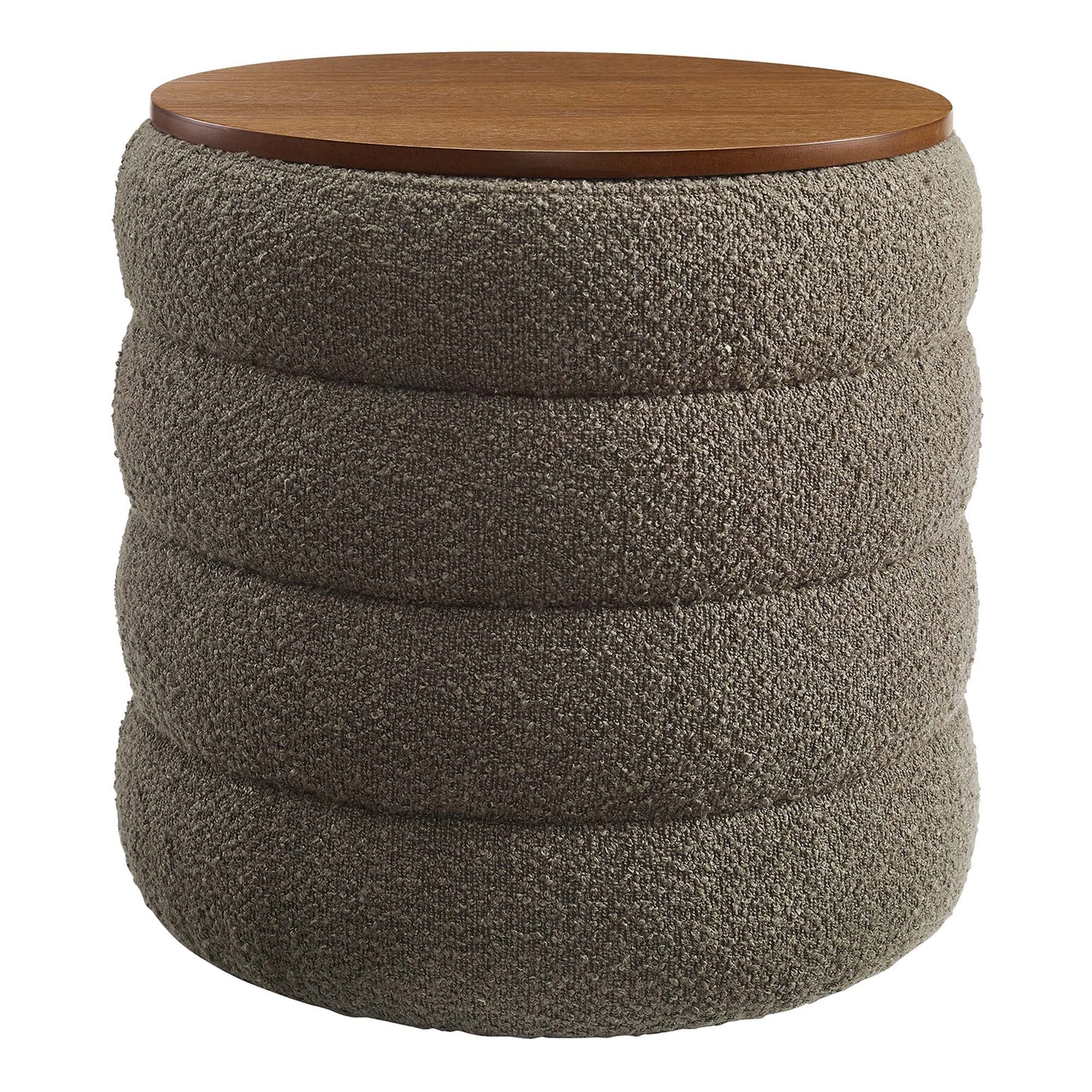 Mezzo Round Boucle Fabric Storage Ottoman by Modway EEI-6685-PEB