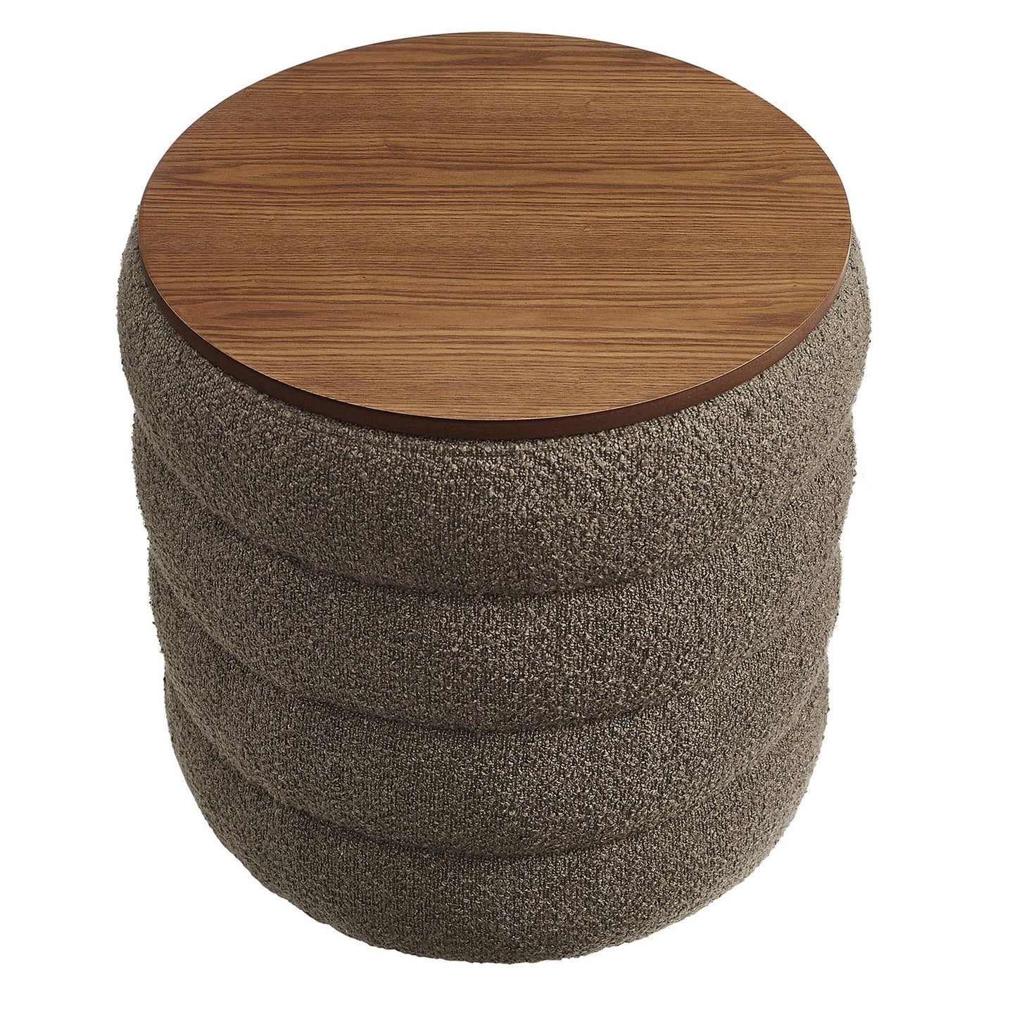 Mezzo Round Boucle Fabric Storage Ottoman by Modway EEI-6685-PEB
