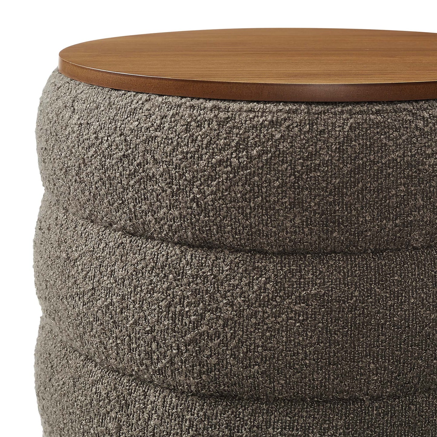 Mezzo Round Boucle Fabric Storage Ottoman by Modway EEI-6685-PEB
