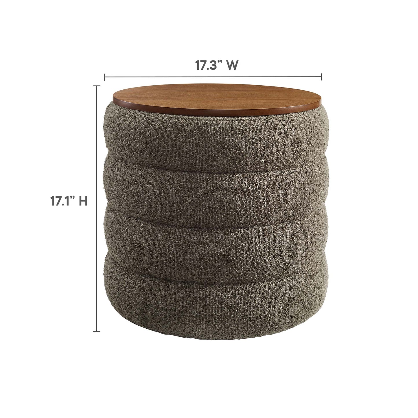 Mezzo Round Boucle Fabric Storage Ottoman by Modway EEI-6685-PEB
