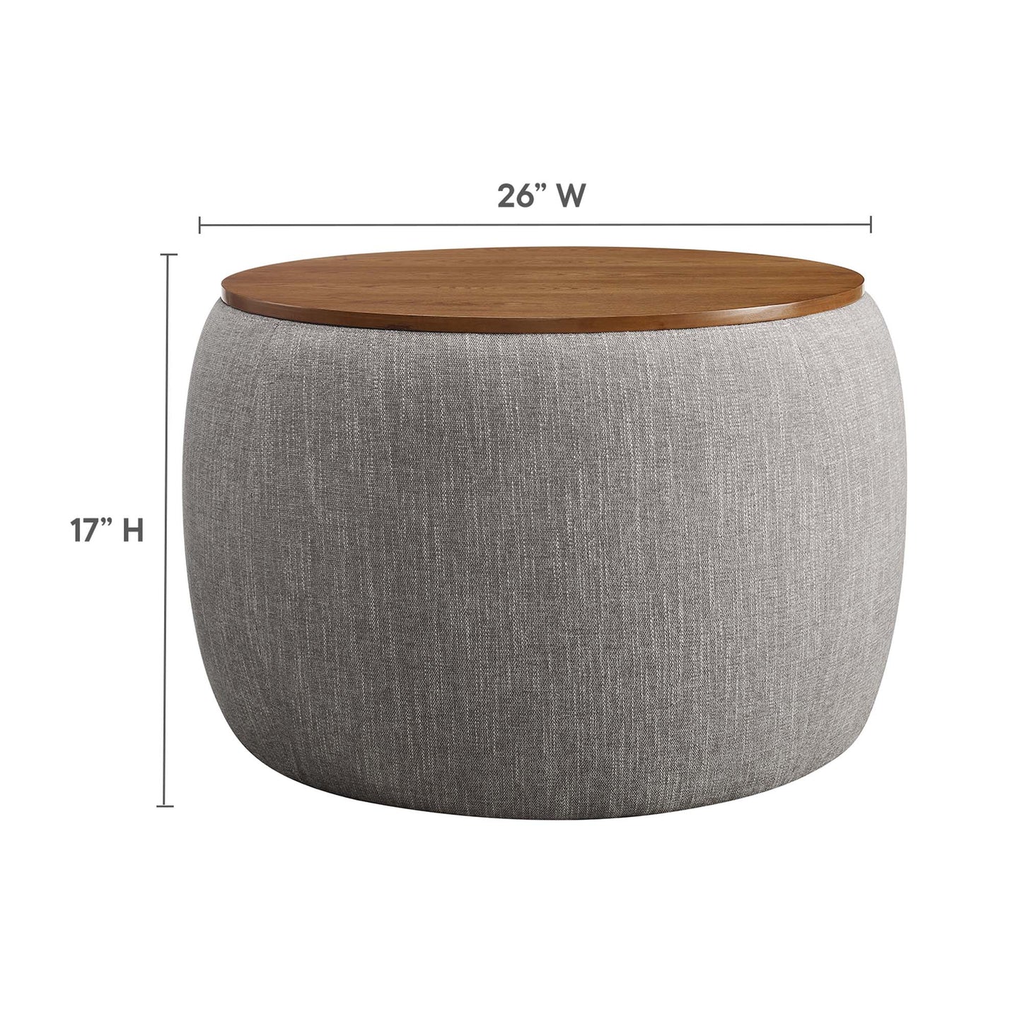 Perla Woven Heathered Fabric Upholstered Storage Ottoman by Modway EEI-6688-HEW