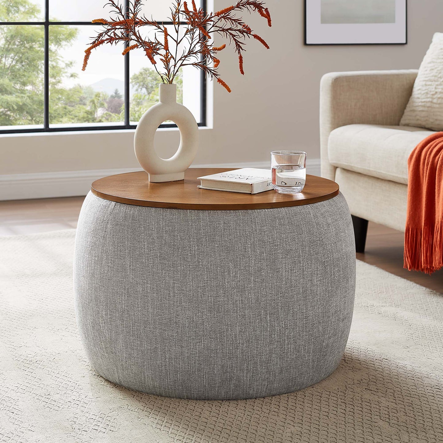 Perla Woven Heathered Fabric Upholstered Storage Ottoman by Modway EEI-6688-HEW