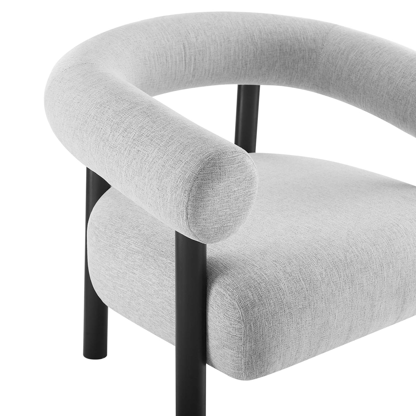 Sable Upholstered Fabric Armchair by Modway EEI-6689-LGR-BLK