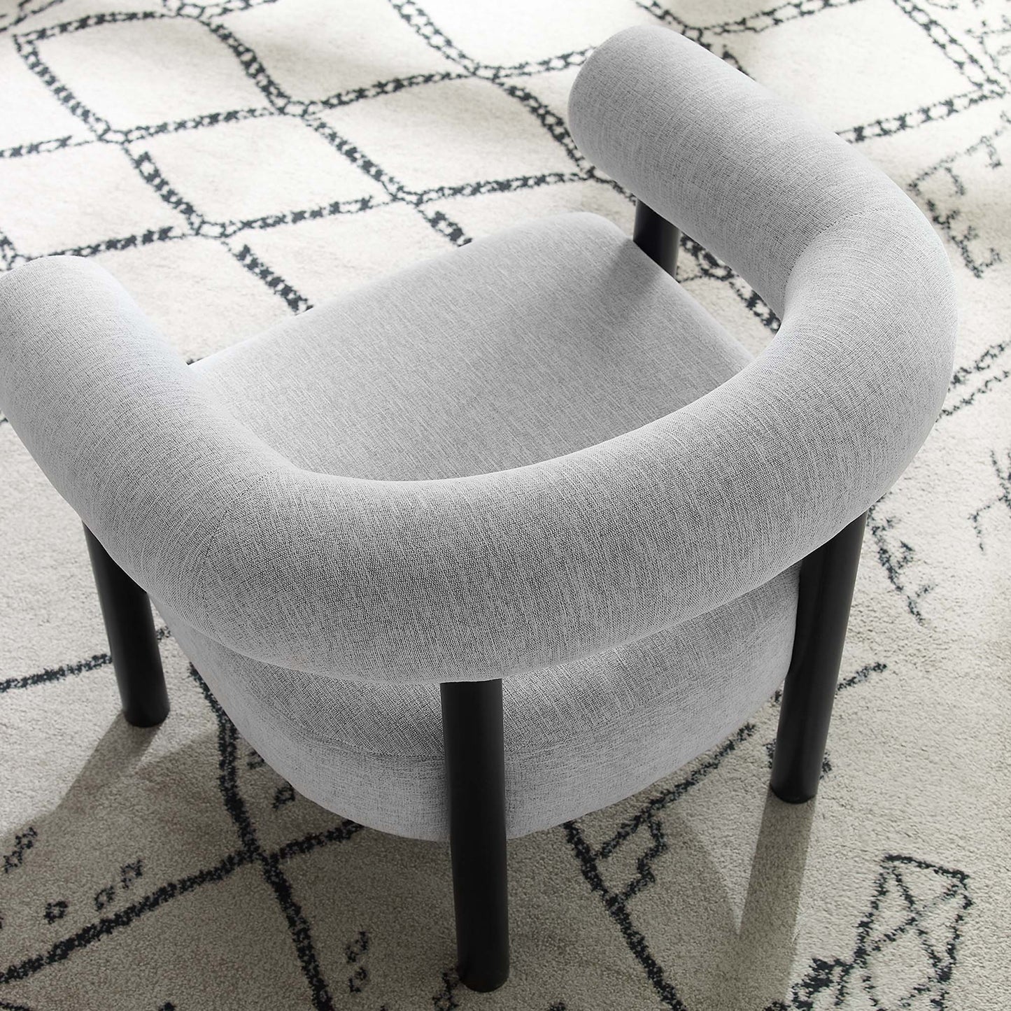 Sable Upholstered Fabric Armchair by Modway EEI-6689-LGR-BLK