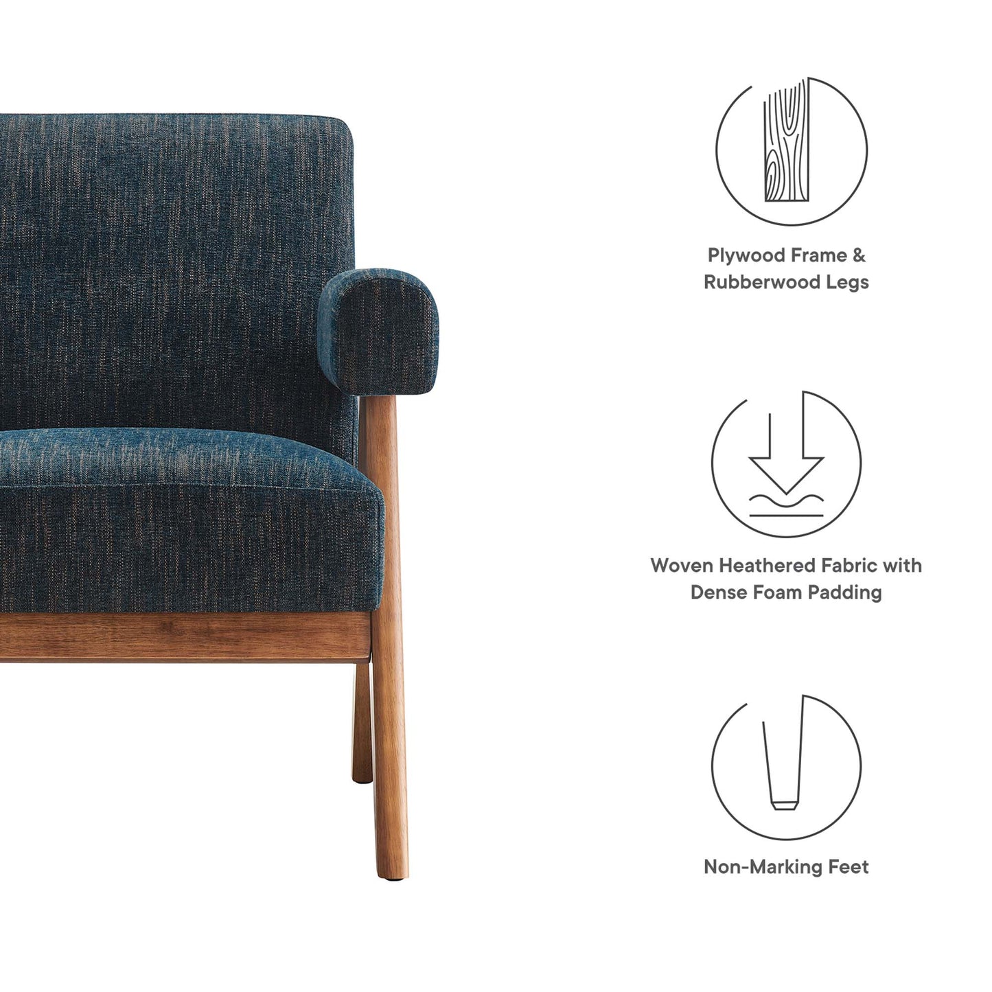 Lyra Fabric Armchair Set of 2 by Modway EEI-6704-HEA