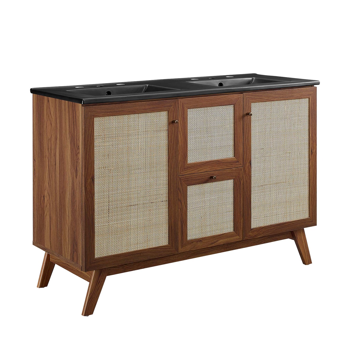 Soma 48” Double Sink Bathroom Vanity by Modway EEI-6722-WAL-BLK