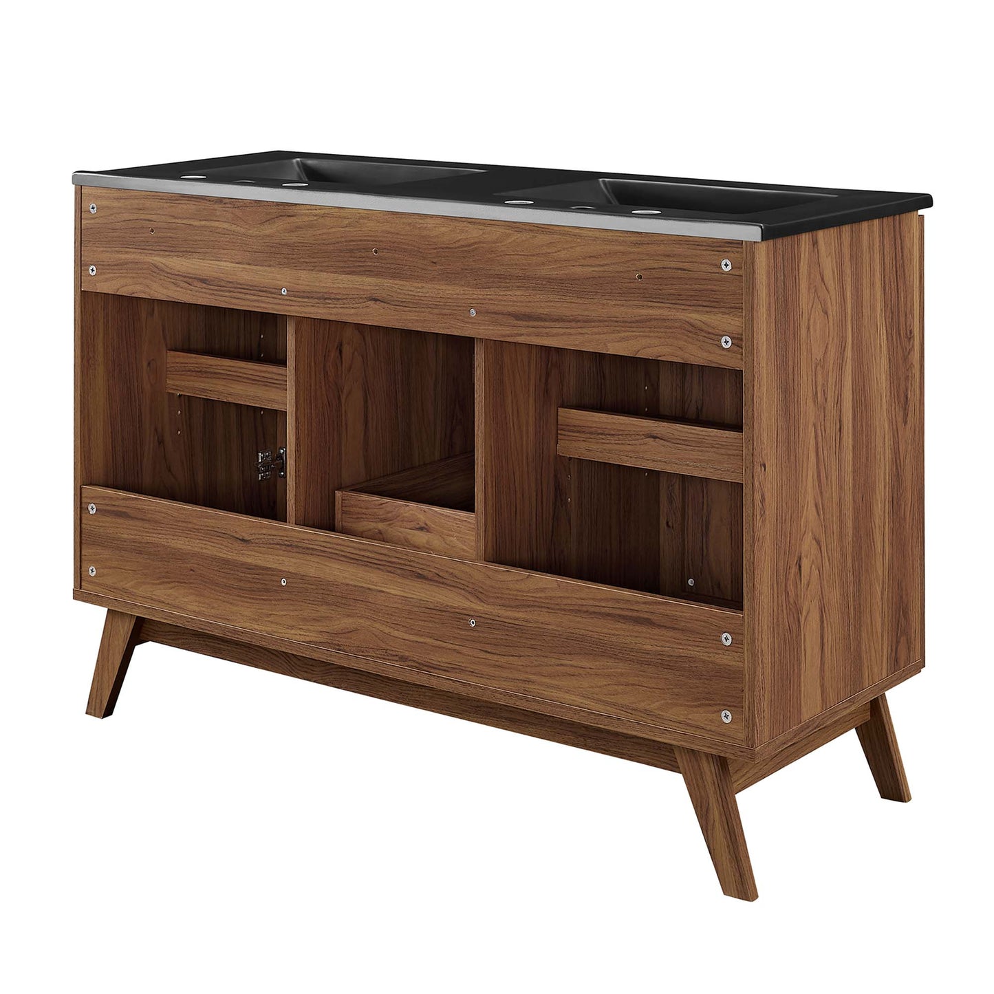 Soma 48” Double Sink Bathroom Vanity by Modway EEI-6722-WAL-BLK
