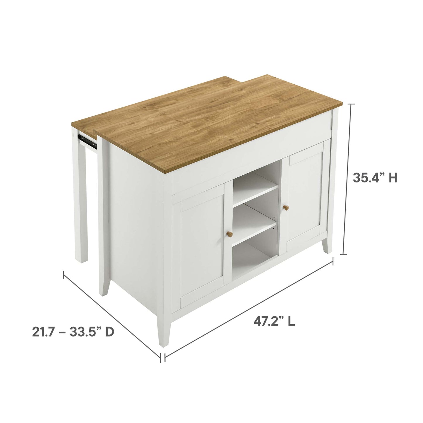 Garland Kitchen Island by Modway EEI-6727-OAK-WHI