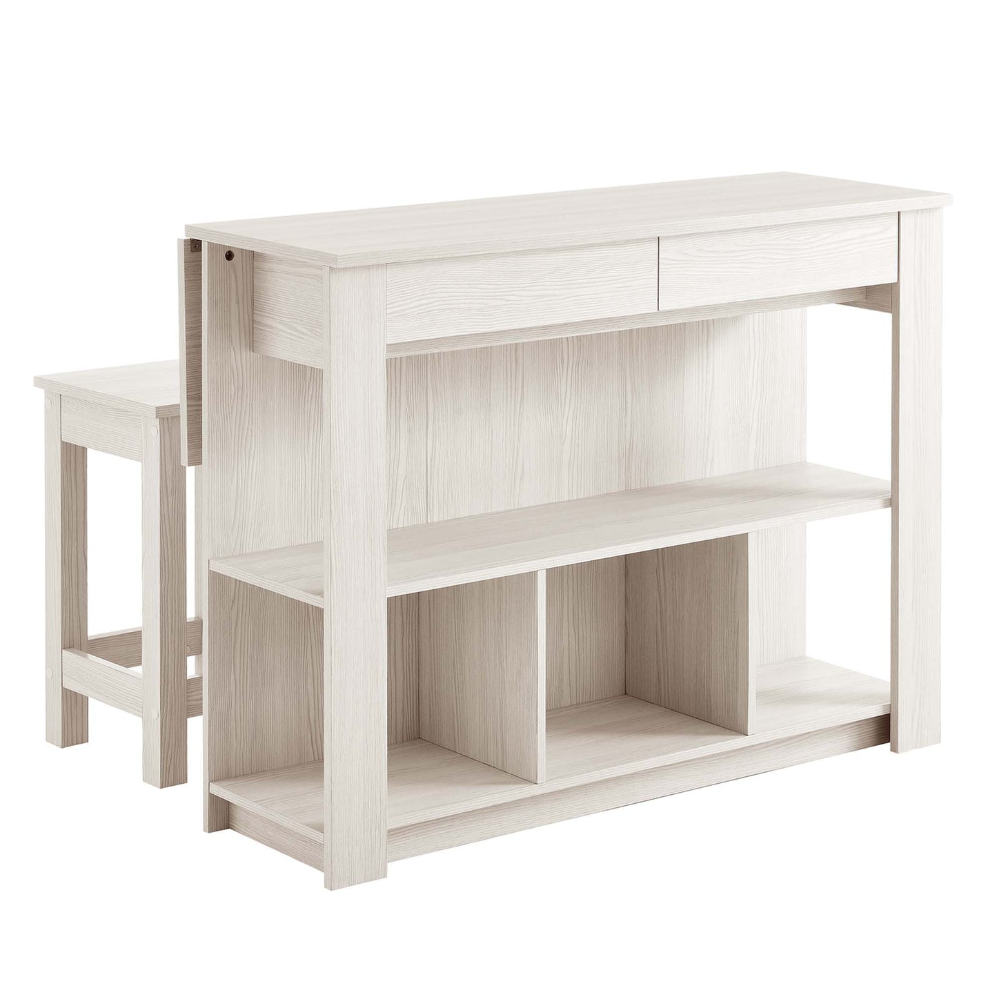 Meadowbrook 3-Piece Kitchen Island and Stool Set by Modway EEI-6731-WMA