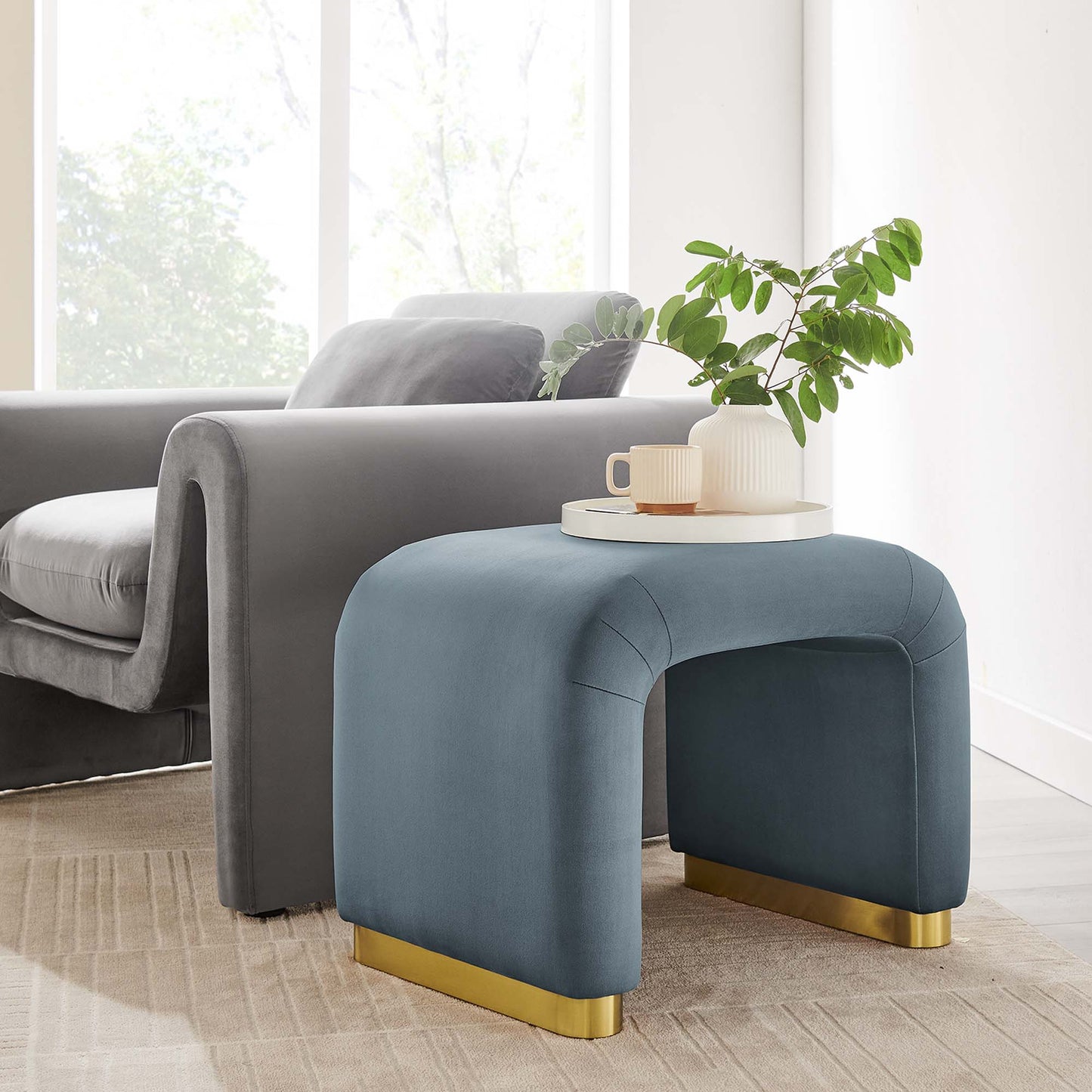 Koda Performance Velvet Waterfall Stool by Modway EEI-6733-BRA-CAB
