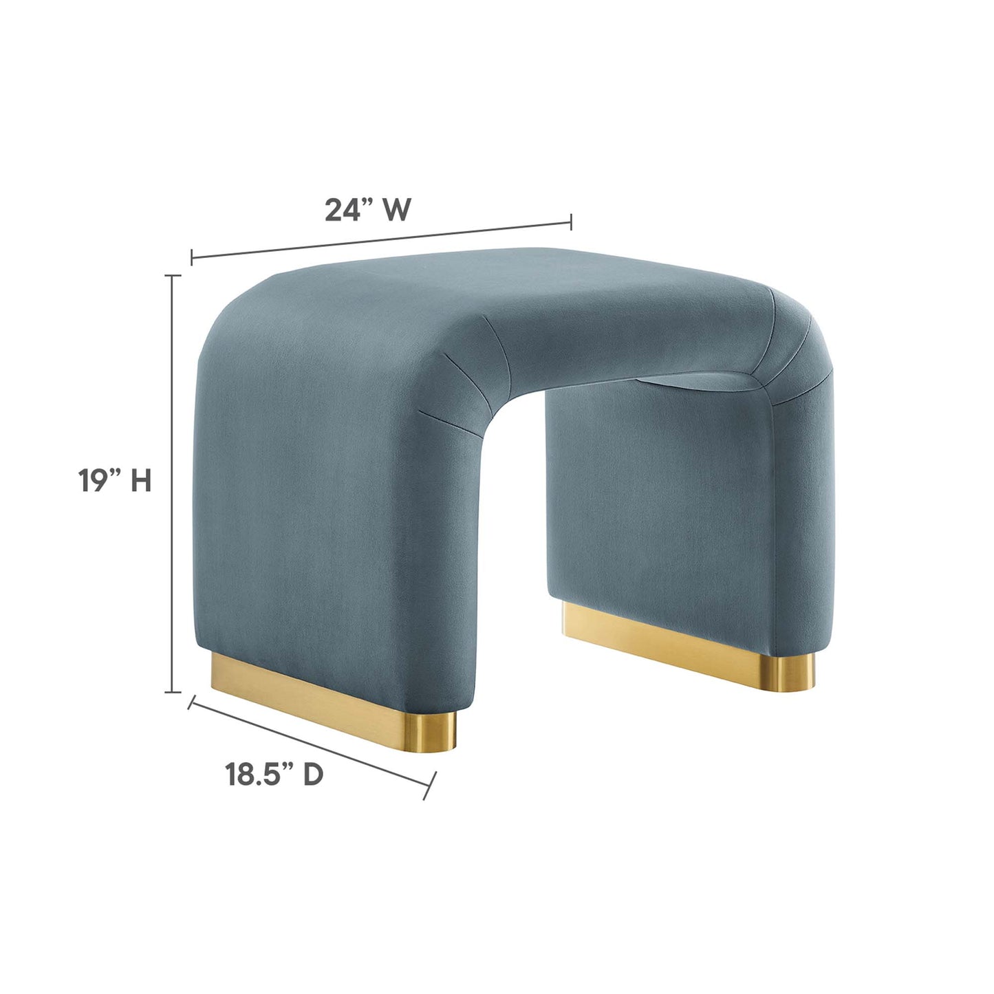 Koda Performance Velvet Waterfall Stool by Modway EEI-6733-BRA-CAB