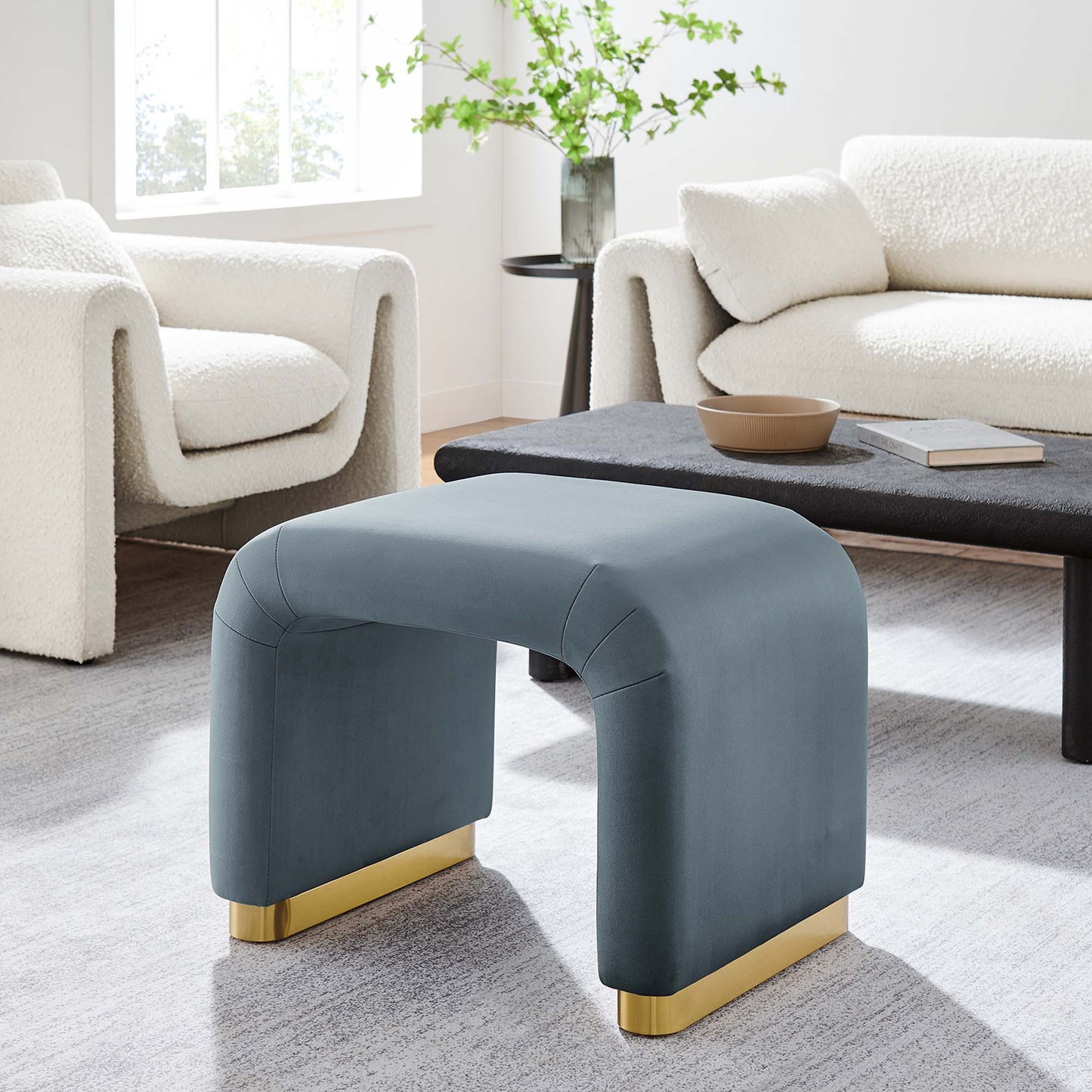 Koda Performance Velvet Waterfall Stool by Modway EEI-6733-BRA-CAB