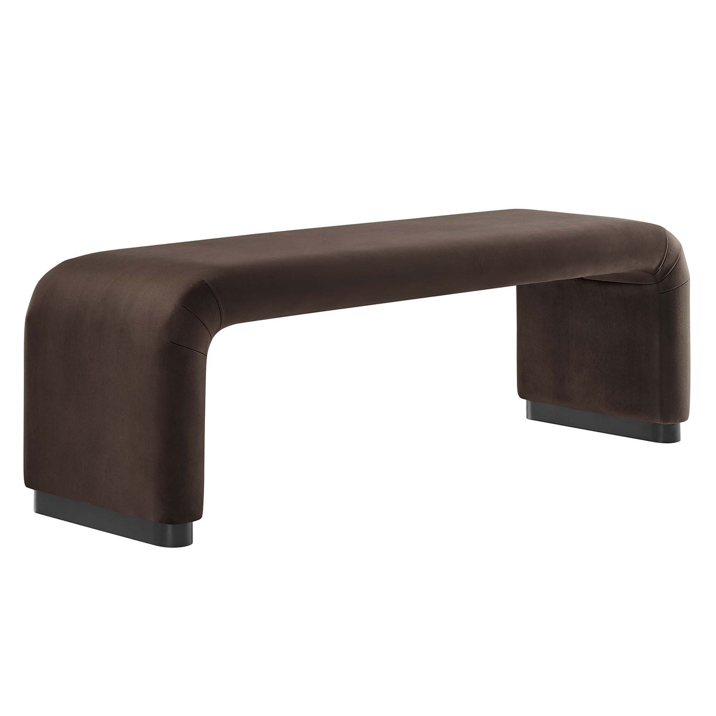 Koda Performance Velvet Waterfall Long Bench by Modway EEI-6734-BLK-CHB