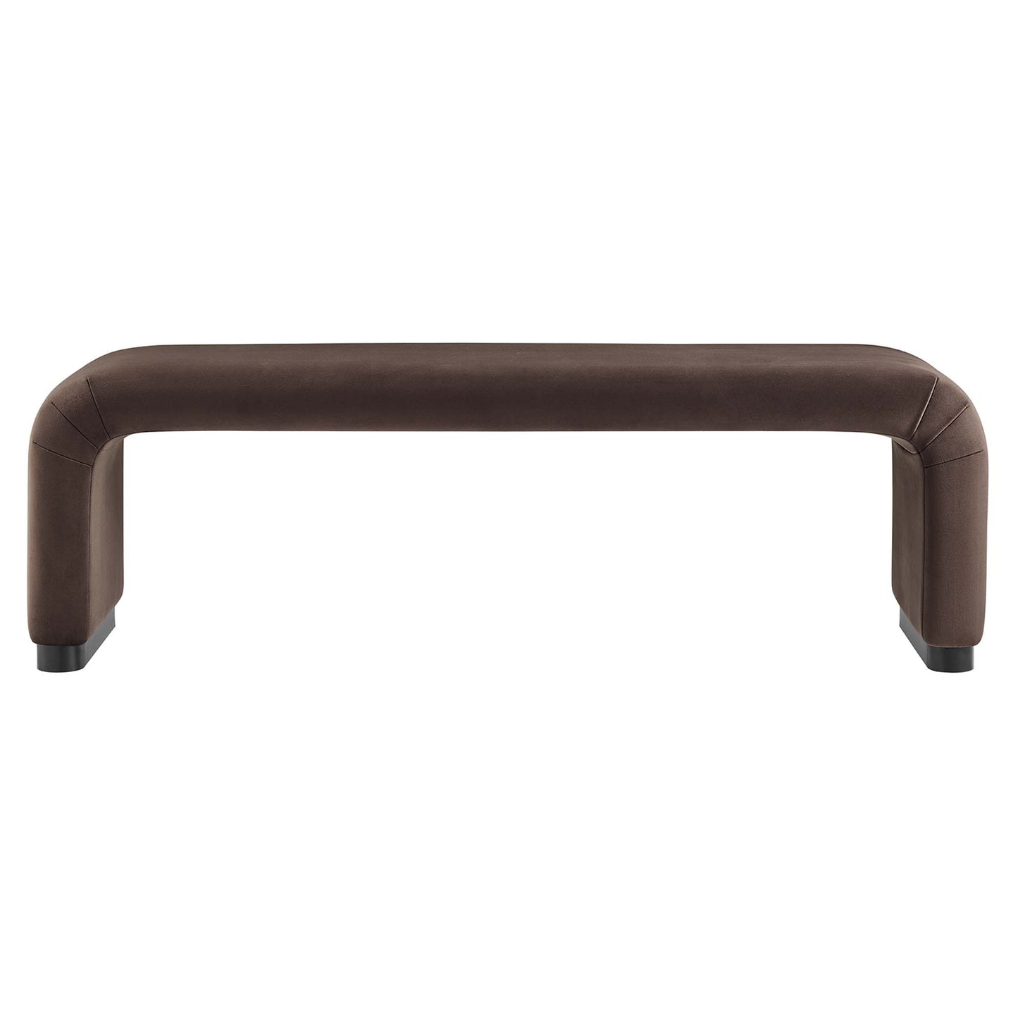 Koda Performance Velvet Waterfall Long Bench by Modway EEI-6734-BLK-CHB