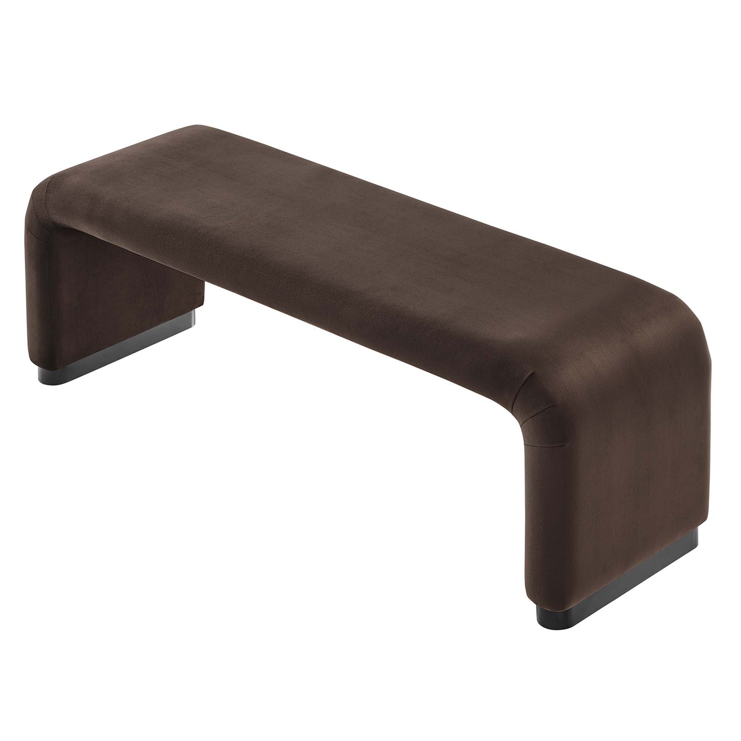 Koda Performance Velvet Waterfall Long Bench by Modway EEI-6734-BLK-CHB
