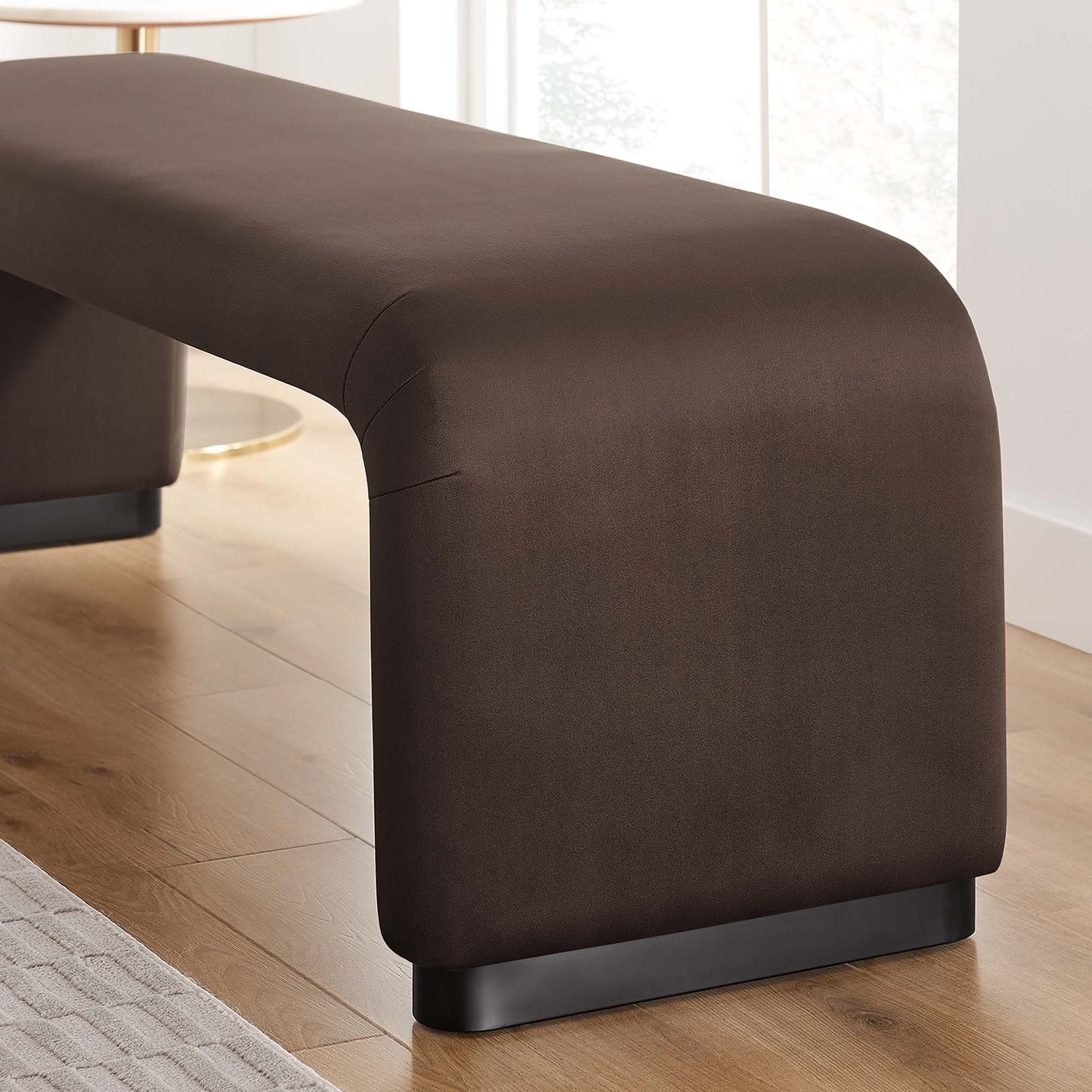 Koda Performance Velvet Waterfall Long Bench by Modway EEI-6734-BLK-CHB
